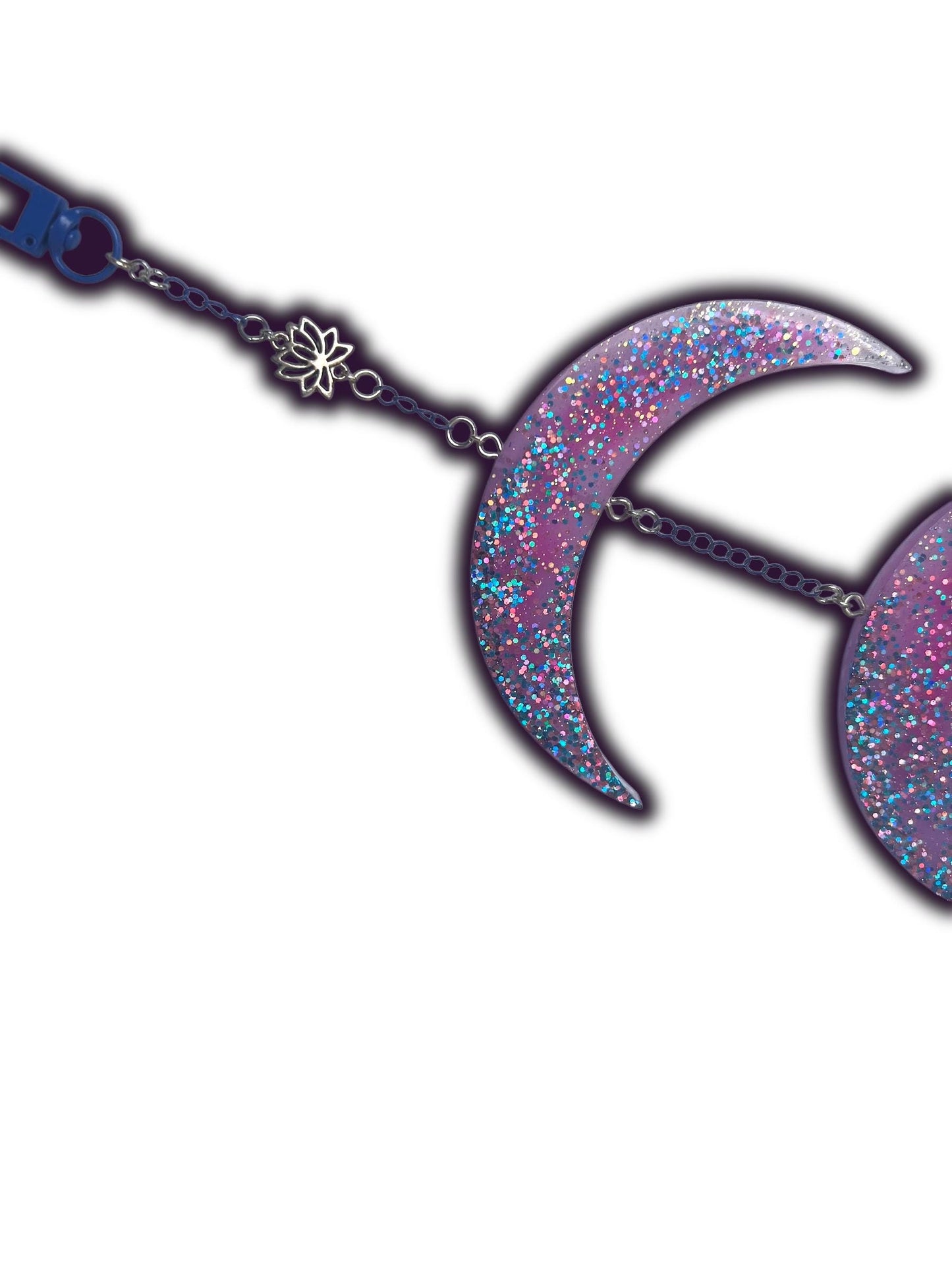 Moon Phase Wall Hanging, Phases of the Moon Decor, Witchy Things, Spiritual Stuff, Galaxy Inspired, Glow-in-the-Dark, Wire Wrapped Crystal