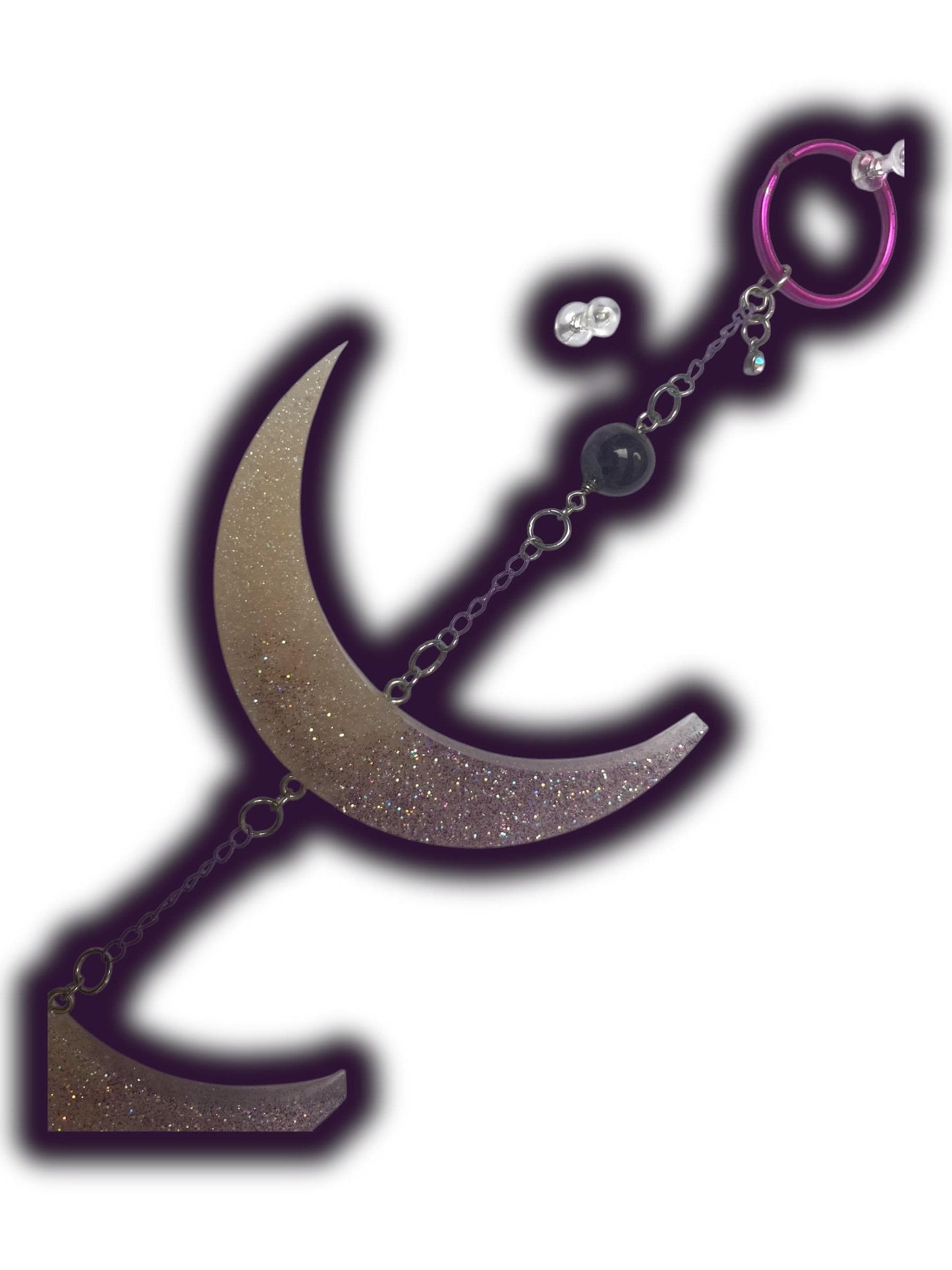 Moon Phase Wall Hanging, Phases of the Moon Decor, Witchy Things, Spiritual Stuff, Galaxy Inspired, Glow-in-the-Dark, Wire Wrapped Crystal