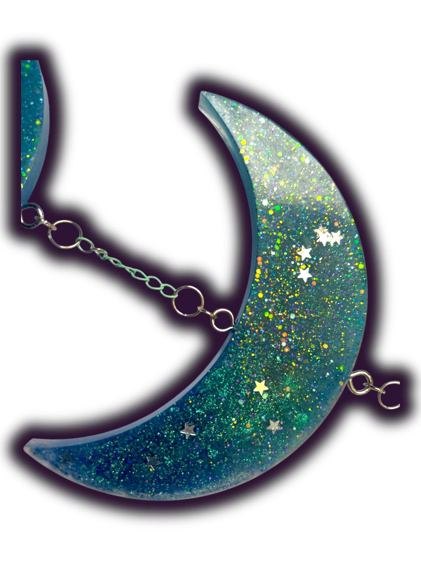 Moon Phase Wall Hanging, Phases of the Moon Decor, Witchy Things, Spiritual Stuff, Galaxy Inspired, Glow-in-the-Dark, Wire Wrapped Crystal