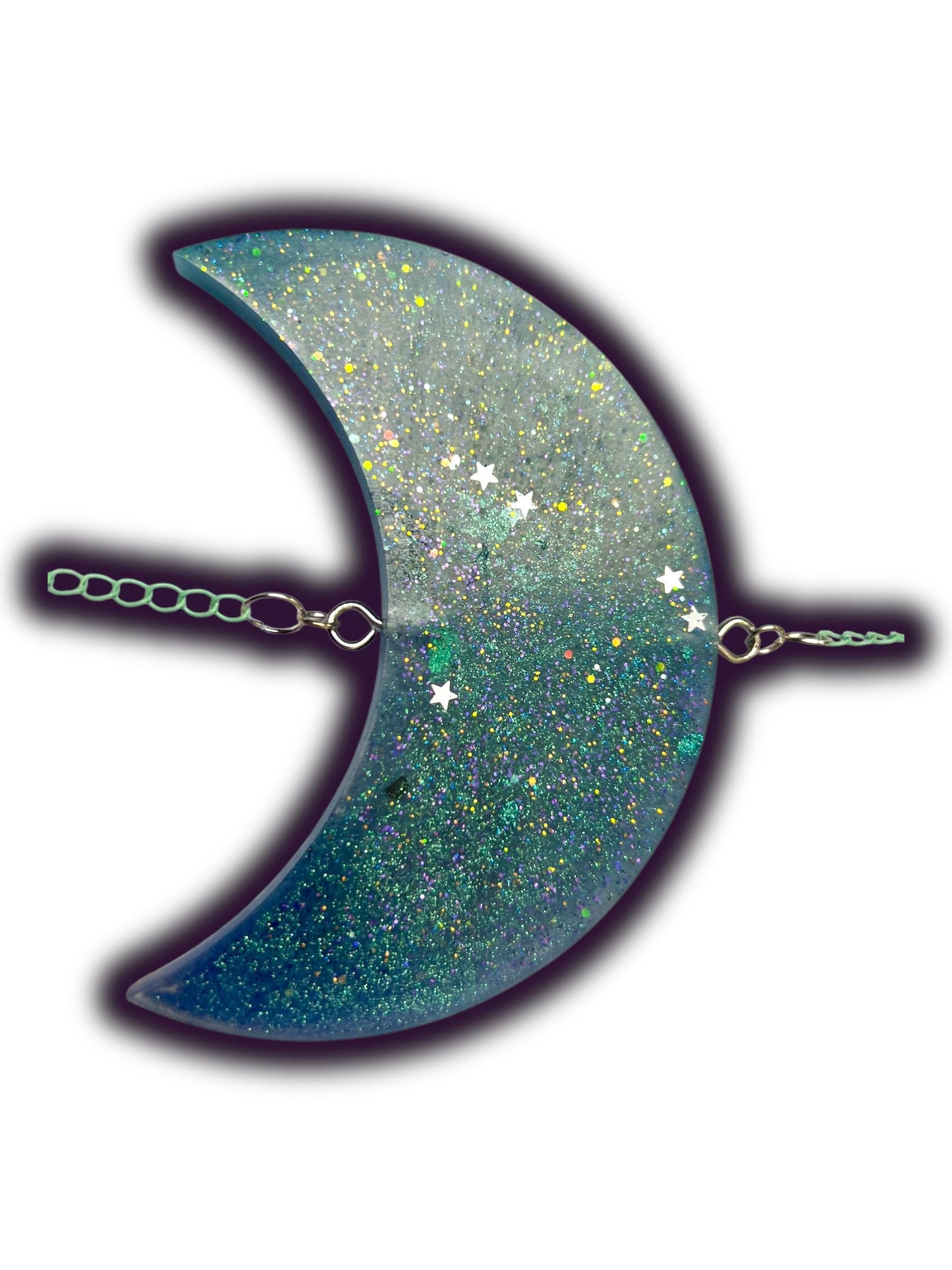 Moon Phase Wall Hanging, Phases of the Moon Decor, Witchy Things, Spiritual Stuff, Galaxy Inspired, Glow-in-the-Dark, Wire Wrapped Crystal