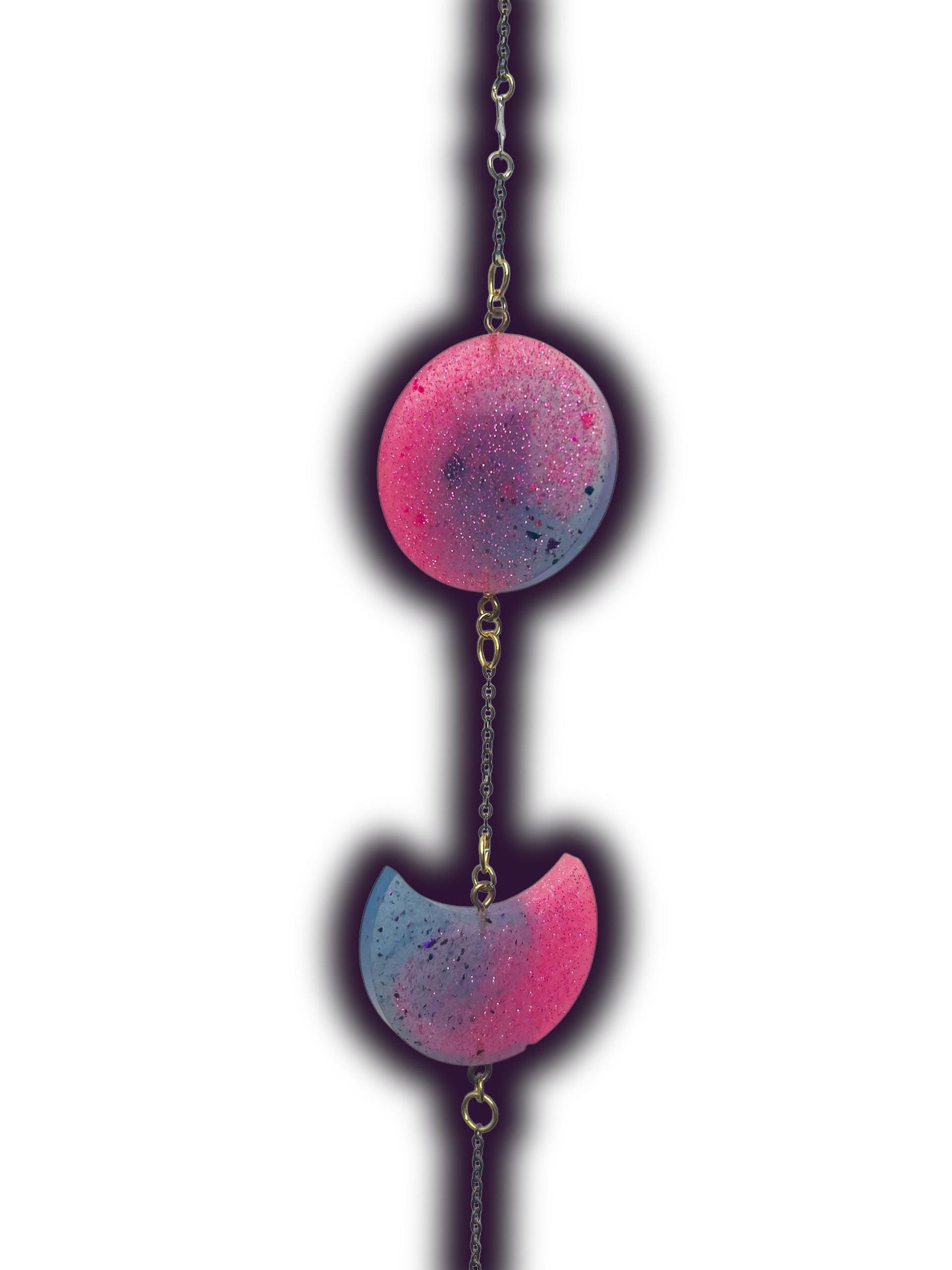 Moon Phase Wall Hanging, Phases of the Moon Decor, Witchy Things, Spiritual Stuff, Galaxy Inspired, Glow-in-the-Dark, Wire Wrapped Crystal
