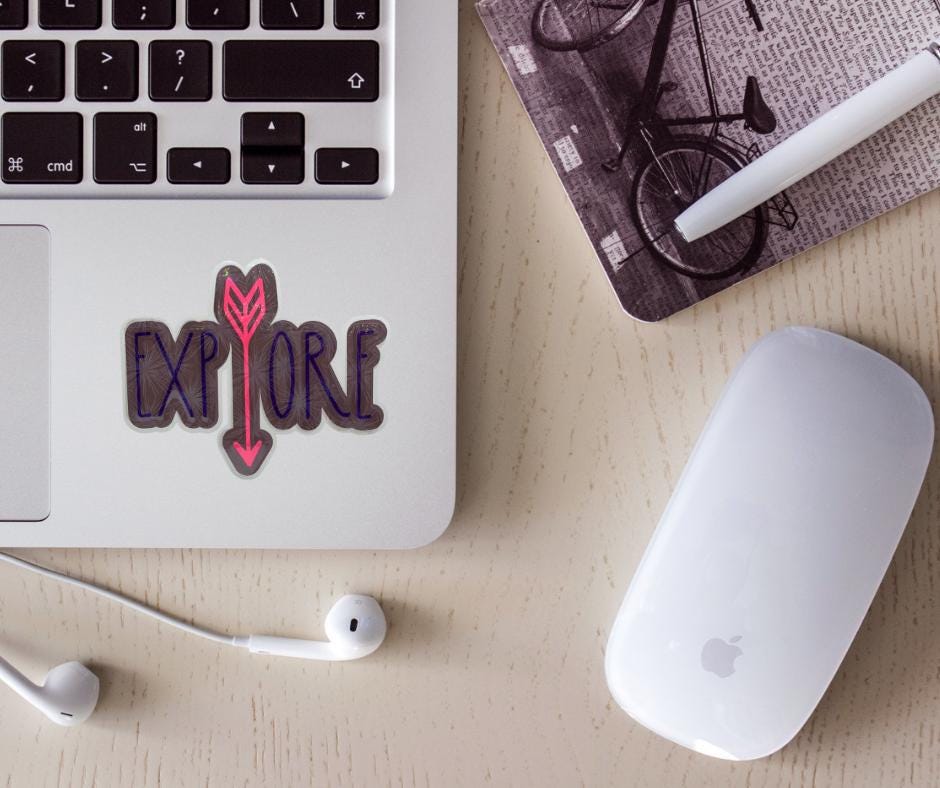 Explore Glow in the Dark Vinyl Decal, Waterproof Permanent Sticker for Laptops, Cars, Water Bottles, Tumblers & More