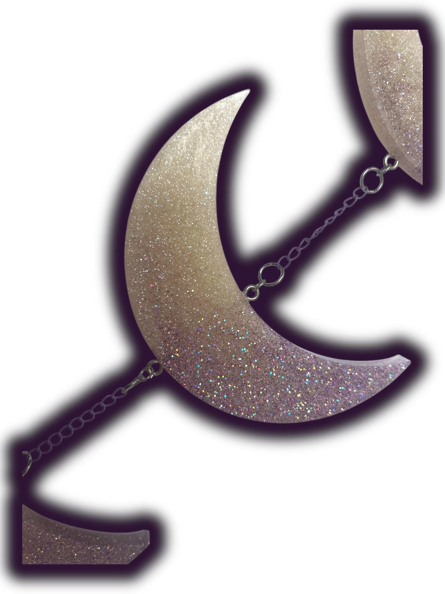 Moon Phase Wall Hanging, Phases of the Moon Decor, Witchy Things, Spiritual Stuff, Galaxy Inspired, Glow-in-the-Dark, Wire Wrapped Crystal