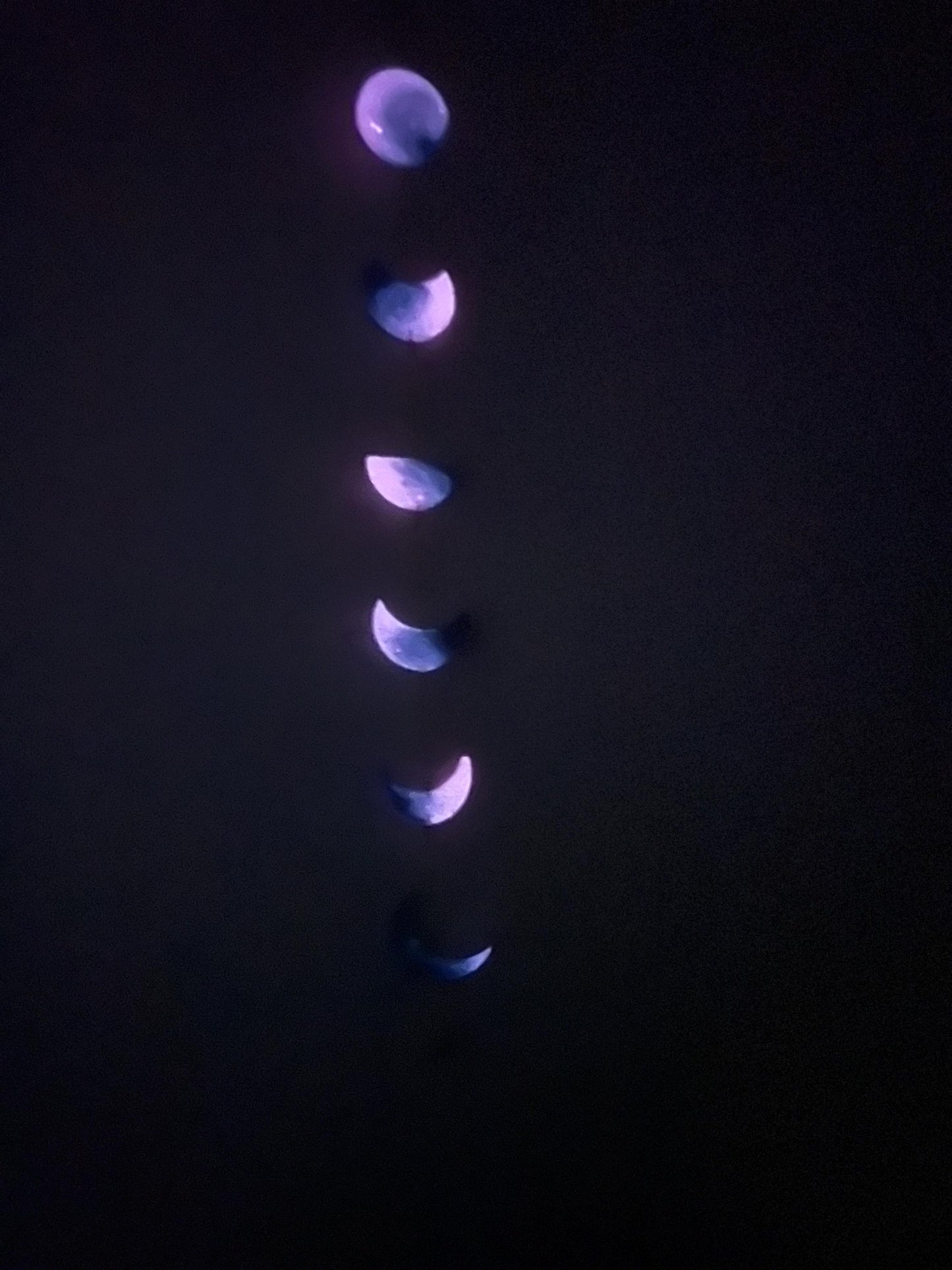 Moon Phase Wall Hanging, Phases of the Moon Decor, Witchy Things, Spiritual Stuff, Galaxy Inspired, Glow-in-the-Dark, Wire Wrapped Crystal