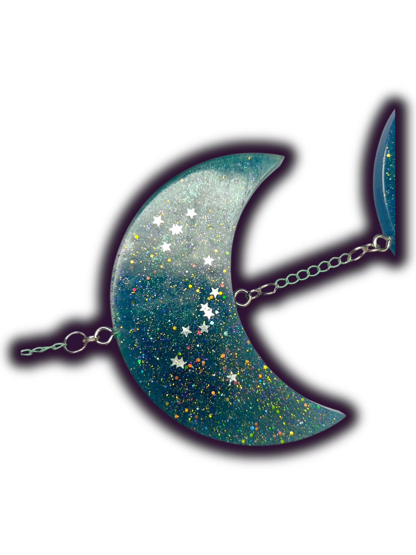 Moon Phase Wall Hanging, Phases of the Moon Decor, Witchy Things, Spiritual Stuff, Galaxy Inspired, Glow-in-the-Dark, Wire Wrapped Crystal