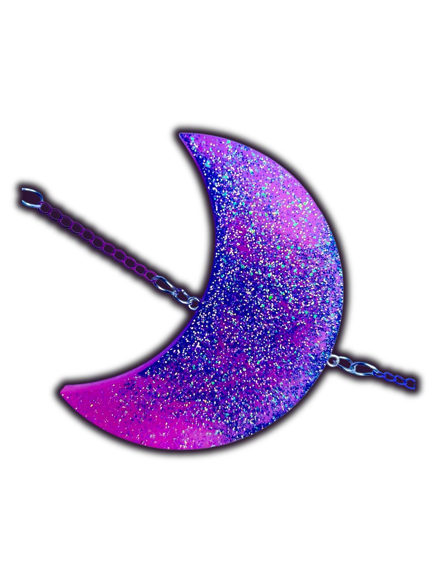 Moon Phase Wall Hanging, Phases of the Moon Decor, Witchy Things, Spiritual Stuff, Galaxy Inspired, Glow-in-the-Dark, Wire Wrapped Crystal