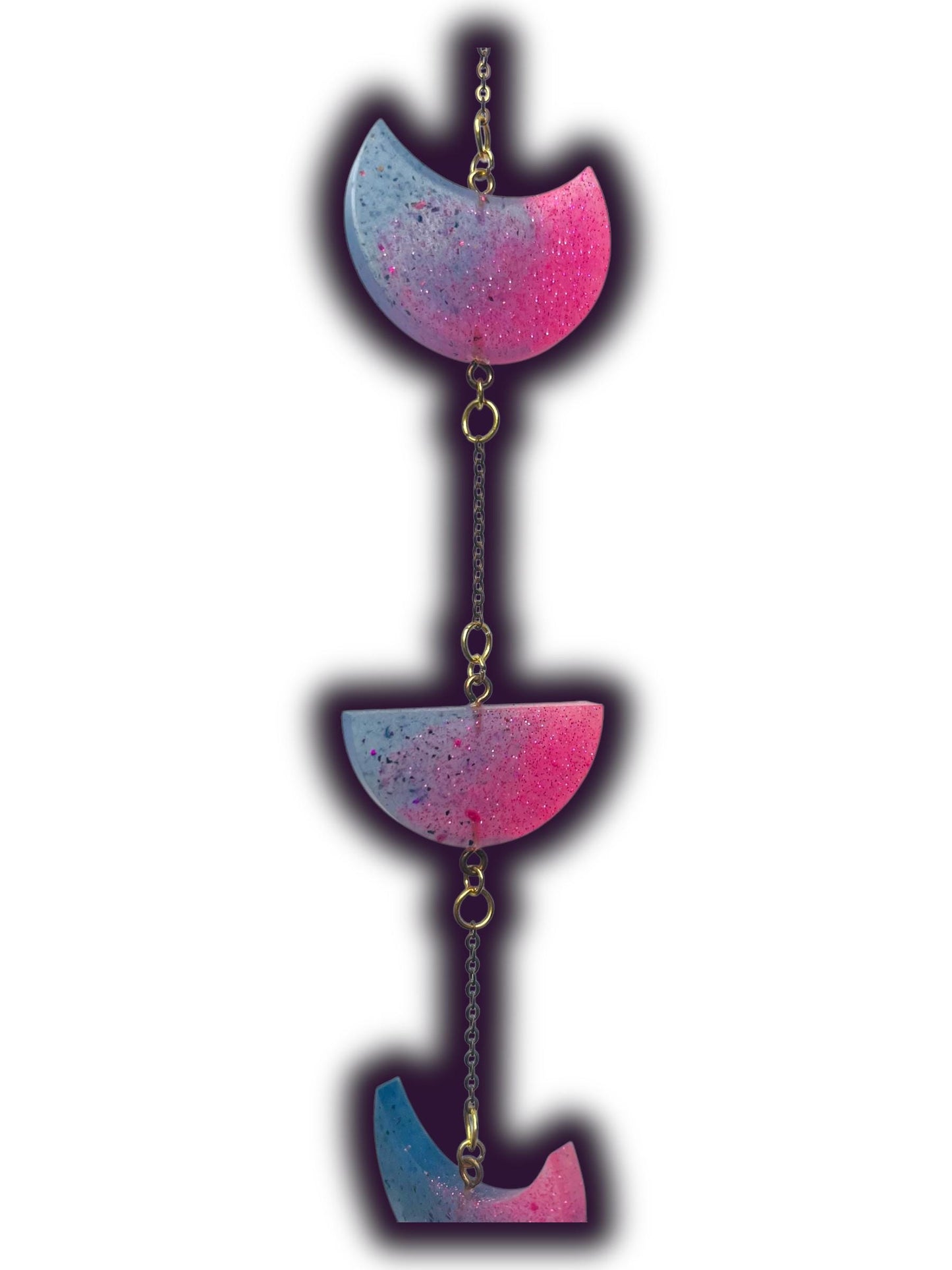 Moon Phase Wall Hanging, Phases of the Moon Decor, Witchy Things, Spiritual Stuff, Galaxy Inspired, Glow-in-the-Dark, Wire Wrapped Crystal