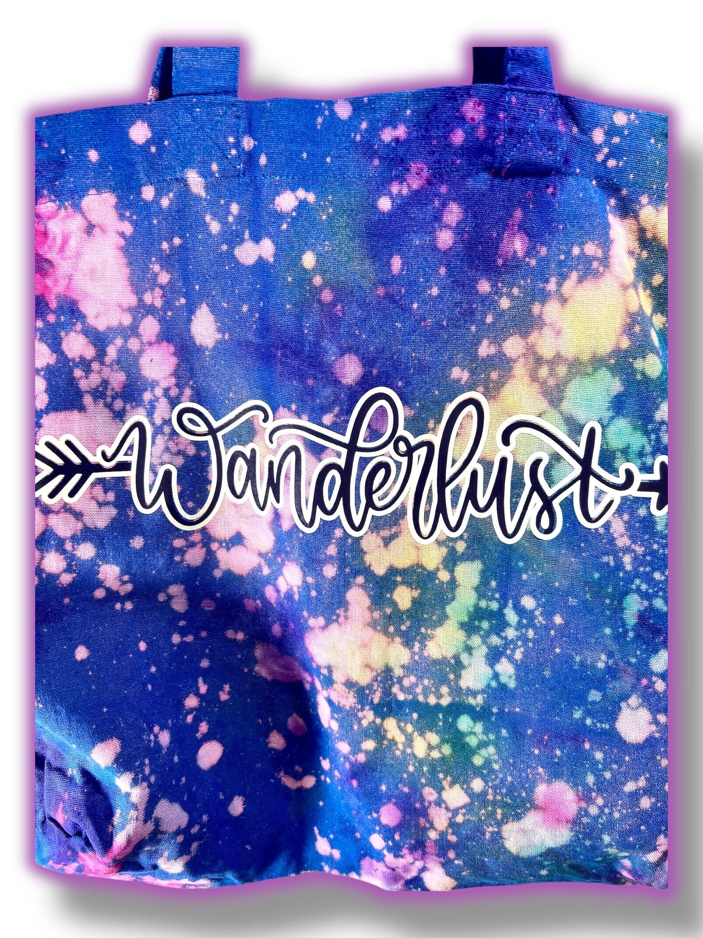 Handmade Tote Bag, Glow-in-the-Dark, Tie-Dye, UV Color Change, Moon Phase, Mystical, Celestial, Witchy Apparel