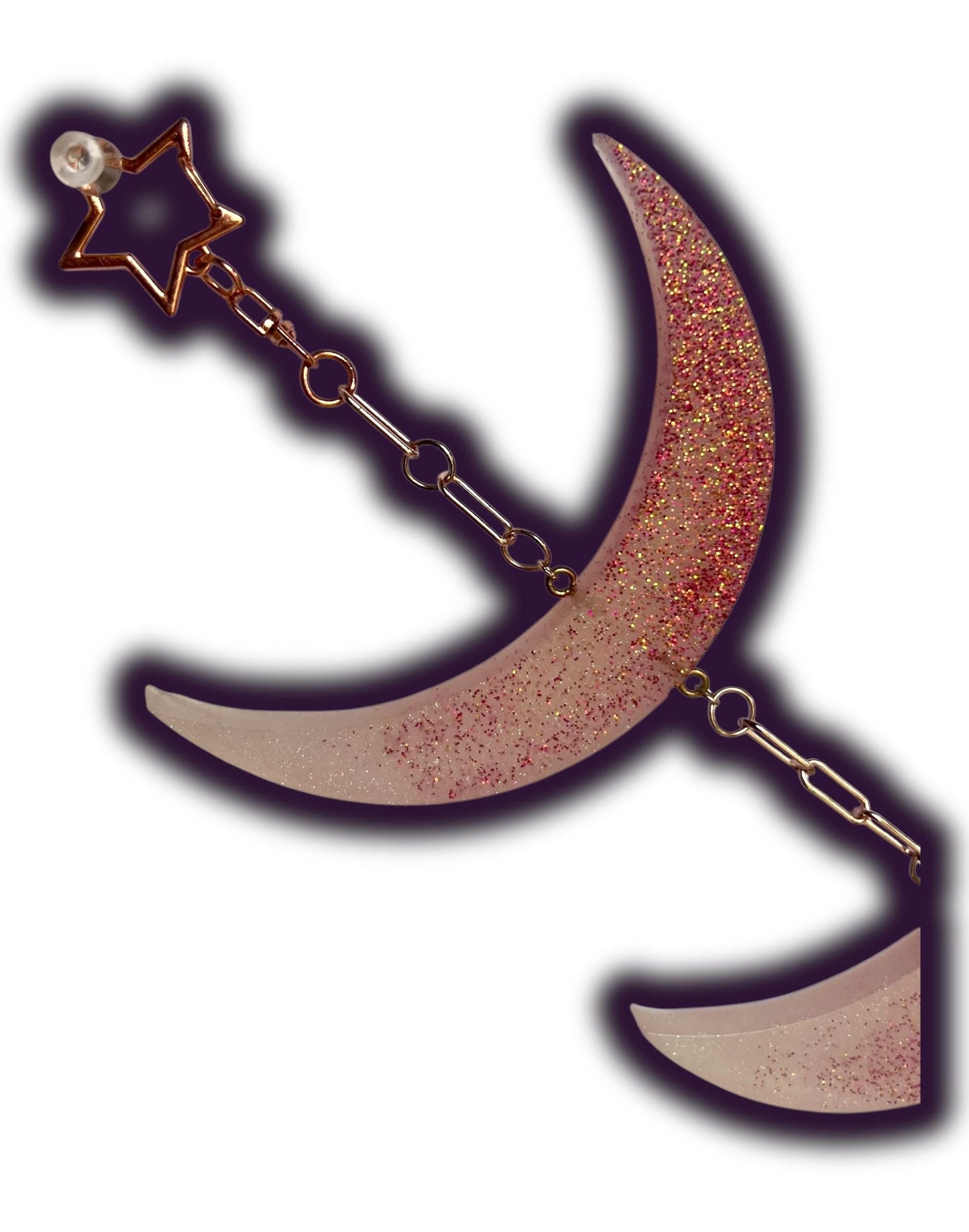 Moon Phase Wall Hanging, Phases of the Moon Decor, Witchy Things, Spiritual Stuff, Galaxy Inspired, Glow-in-the-Dark, Wire Wrapped Crystal