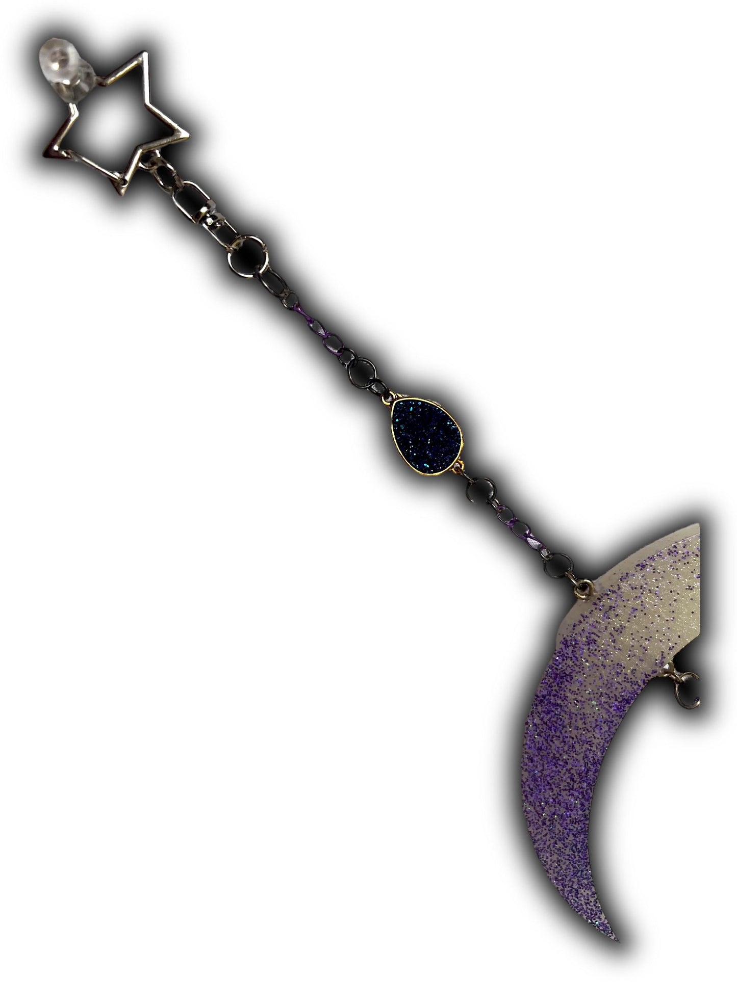 Moon Phase Wall Hanging, Phases of the Moon Decor, Witchy Things, Spiritual Stuff, Galaxy Inspired, Glow-in-the-Dark, Wire Wrapped Crystal