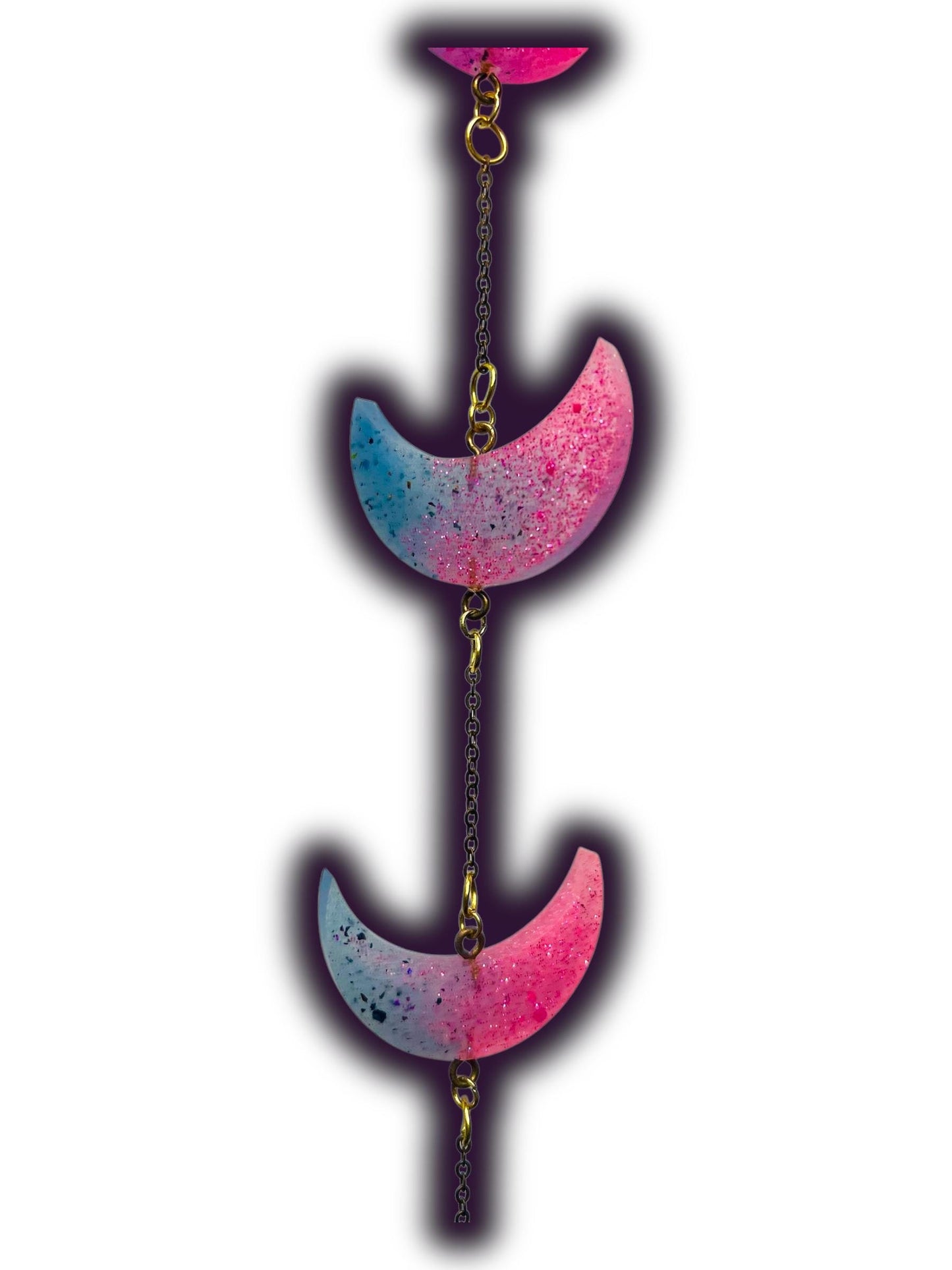 Moon Phase Wall Hanging, Phases of the Moon Decor, Witchy Things, Spiritual Stuff, Galaxy Inspired, Glow-in-the-Dark, Wire Wrapped Crystal