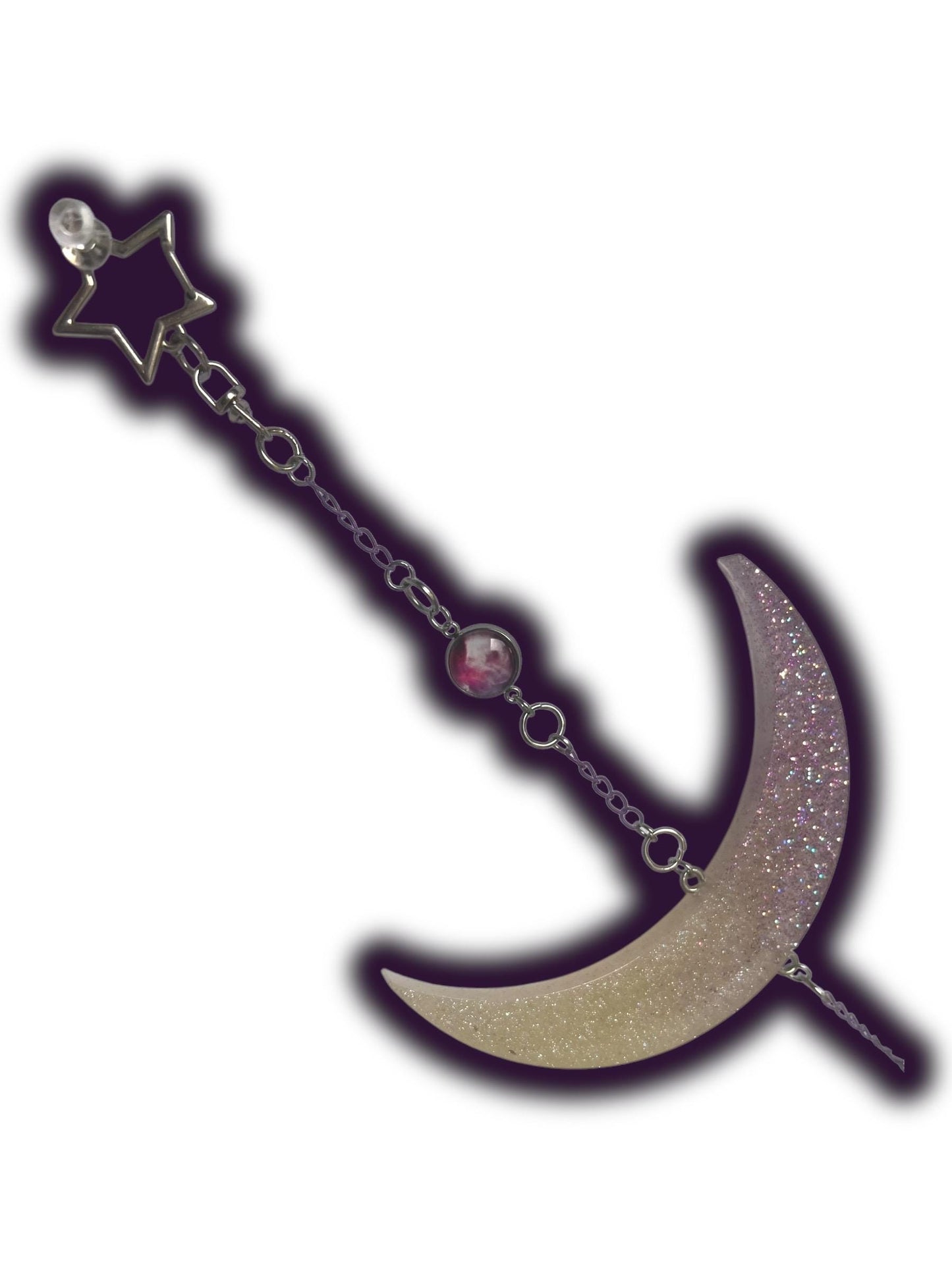Moon Phase Wall Hanging, Phases of the Moon Decor, Witchy Things, Spiritual Stuff, Galaxy Inspired, Glow-in-the-Dark, Wire Wrapped Crystal