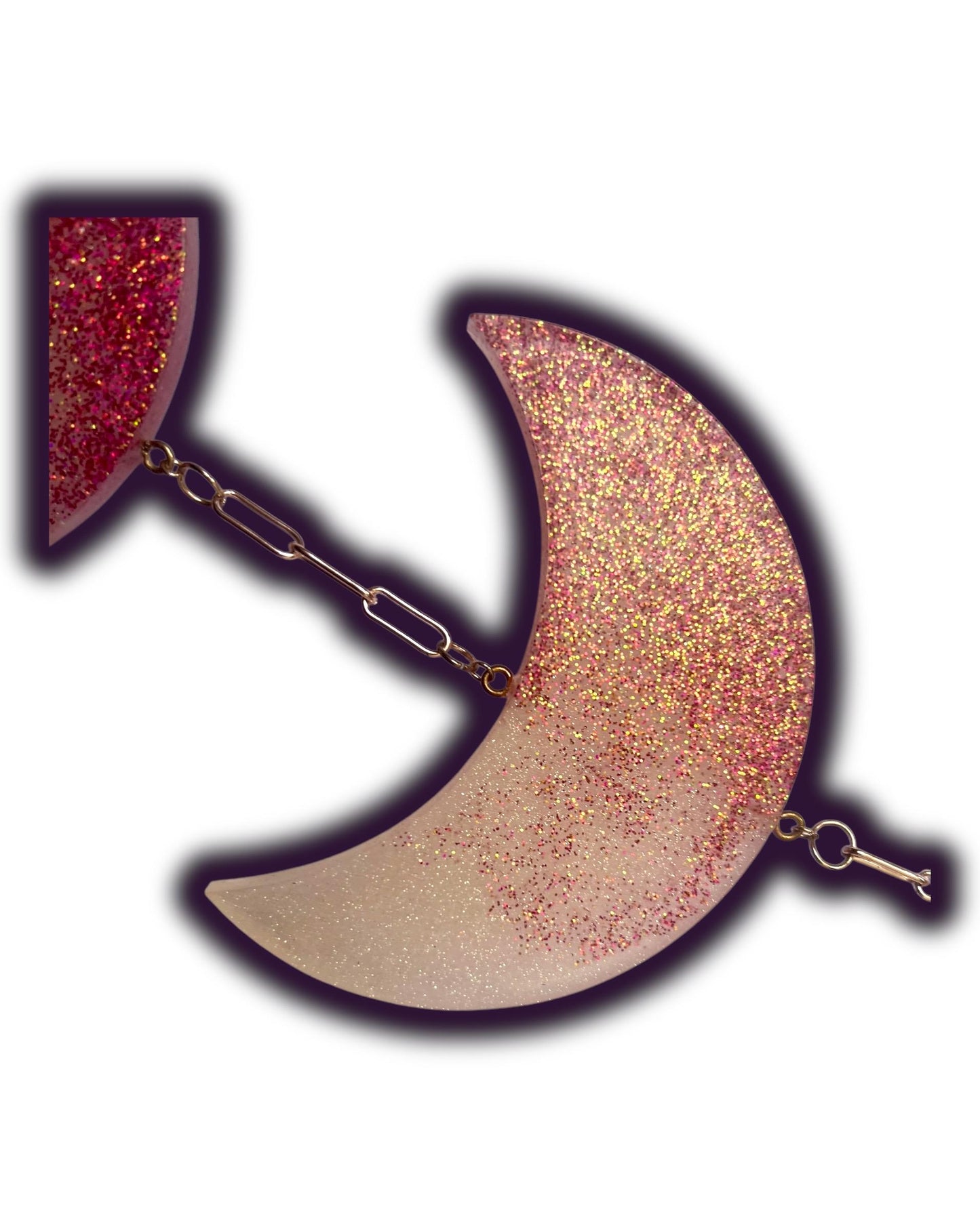 Moon Phase Wall Hanging, Phases of the Moon Decor, Witchy Things, Spiritual Stuff, Galaxy Inspired, Glow-in-the-Dark, Wire Wrapped Crystal