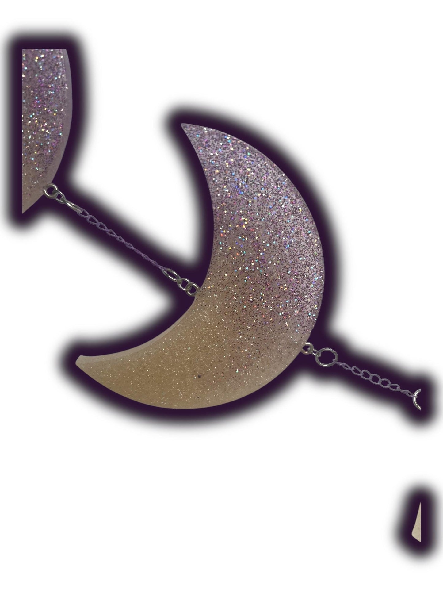 Moon Phase Wall Hanging, Phases of the Moon Decor, Witchy Things, Spiritual Stuff, Galaxy Inspired, Glow-in-the-Dark, Wire Wrapped Crystal