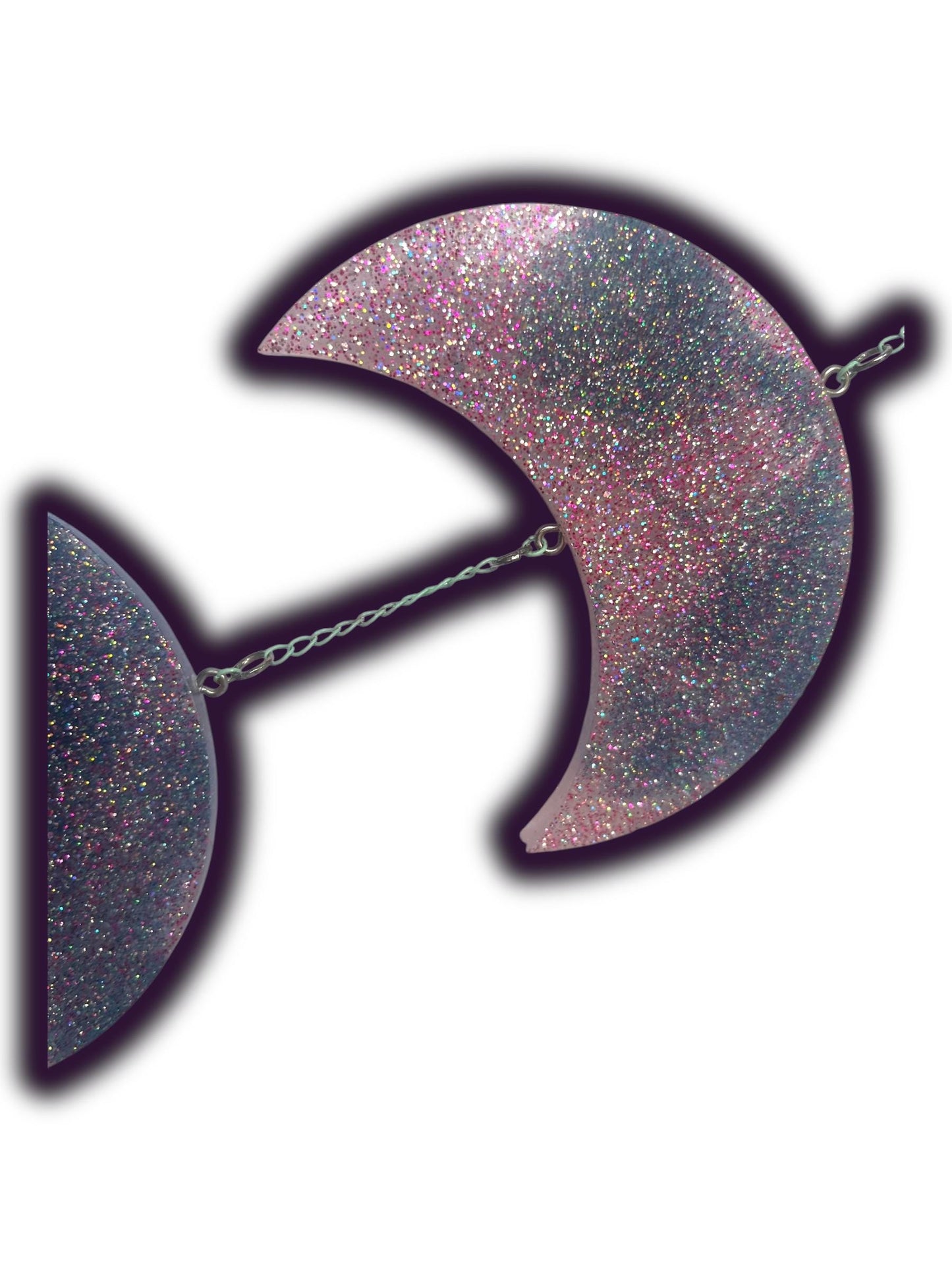 Moon Phase Wall Hanging, Phases of the Moon Decor, Witchy Things, Spiritual Stuff, Galaxy Inspired, Glow-in-the-Dark, Wire Wrapped Crystal
