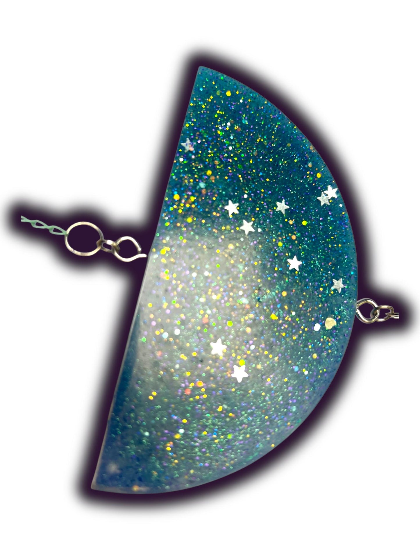 Moon Phase Wall Hanging, Phases of the Moon Decor, Witchy Things, Spiritual Stuff, Galaxy Inspired, Glow-in-the-Dark, Wire Wrapped Crystal