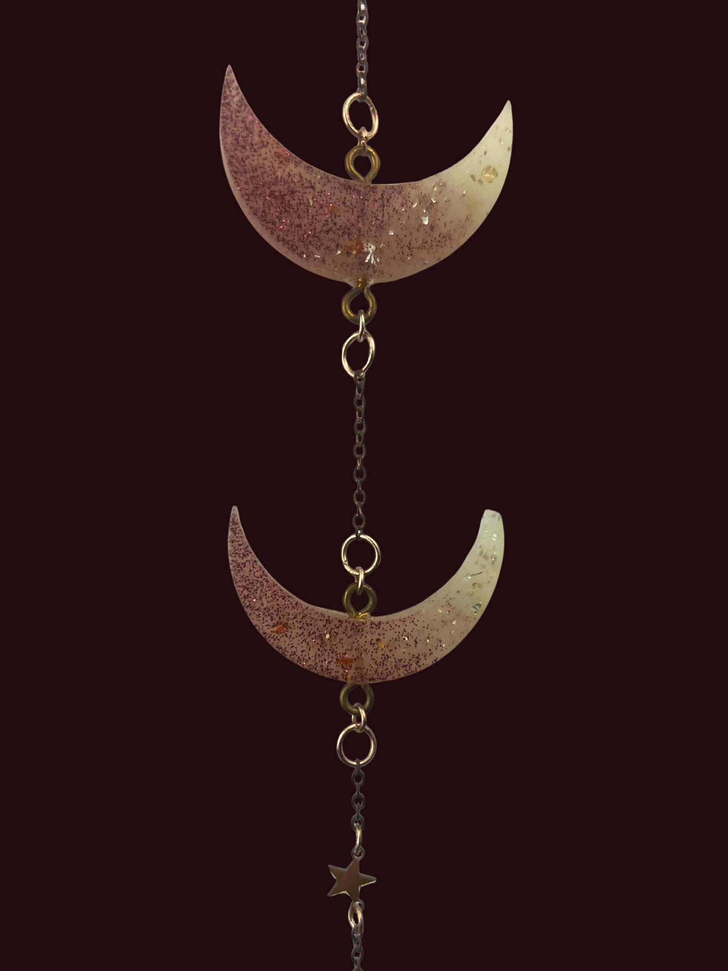 Moon Phase Wall Hanging, Phases of the Moon Decor, Witchy Things, Spiritual Stuff, Galaxy Inspired, Glow-in-the-Dark, Wire Wrapped Crystal