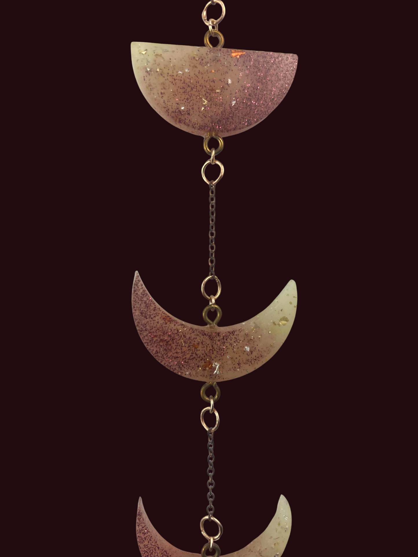 Moon Phase Wall Hanging, Phases of the Moon Decor, Witchy Things, Spiritual Stuff, Galaxy Inspired, Glow-in-the-Dark, Wire Wrapped Crystal