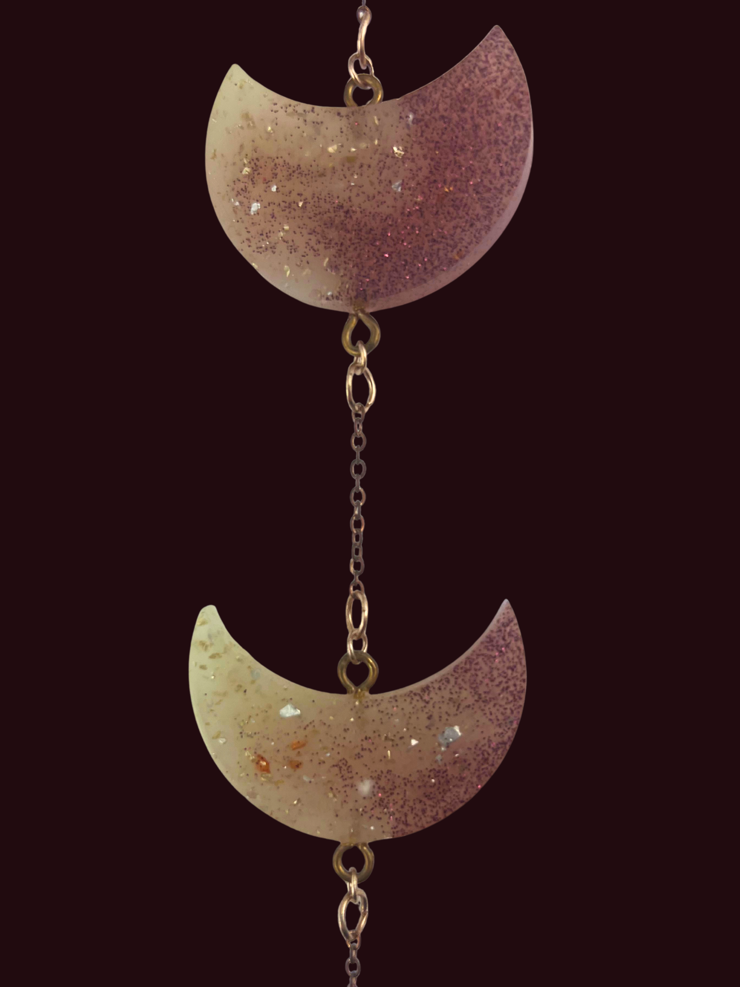 Moon Phase Wall Hanging, Phases of the Moon Decor, Witchy Things, Spiritual Stuff, Galaxy Inspired, Glow-in-the-Dark, Wire Wrapped Crystal