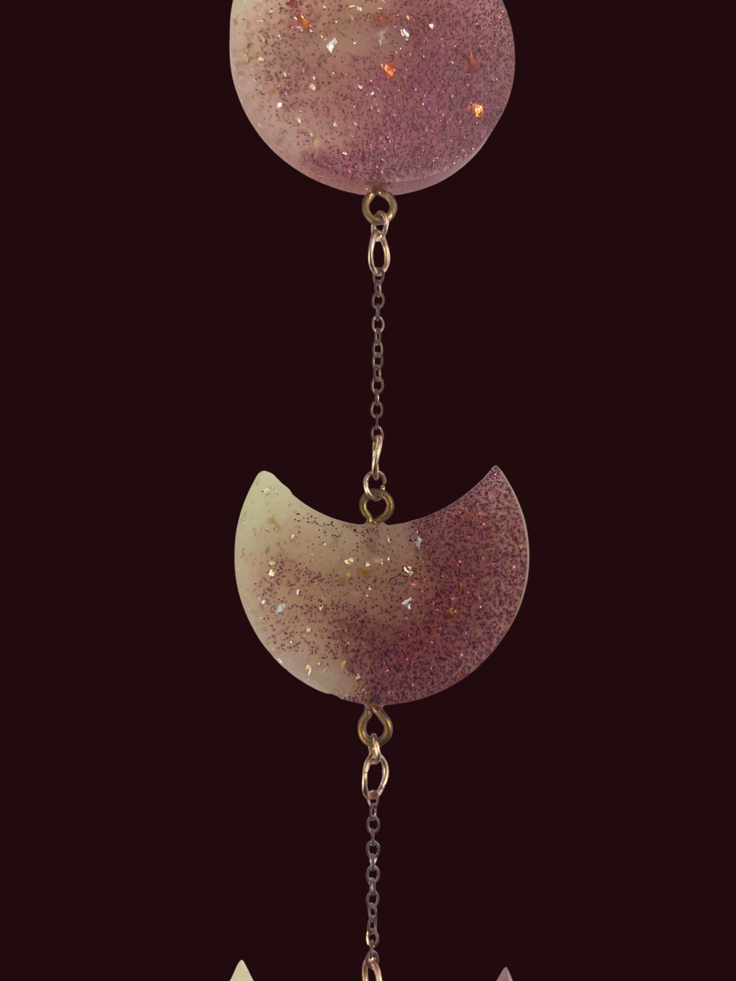 Moon Phase Wall Hanging, Phases of the Moon Decor, Witchy Things, Spiritual Stuff, Galaxy Inspired, Glow-in-the-Dark, Wire Wrapped Crystal