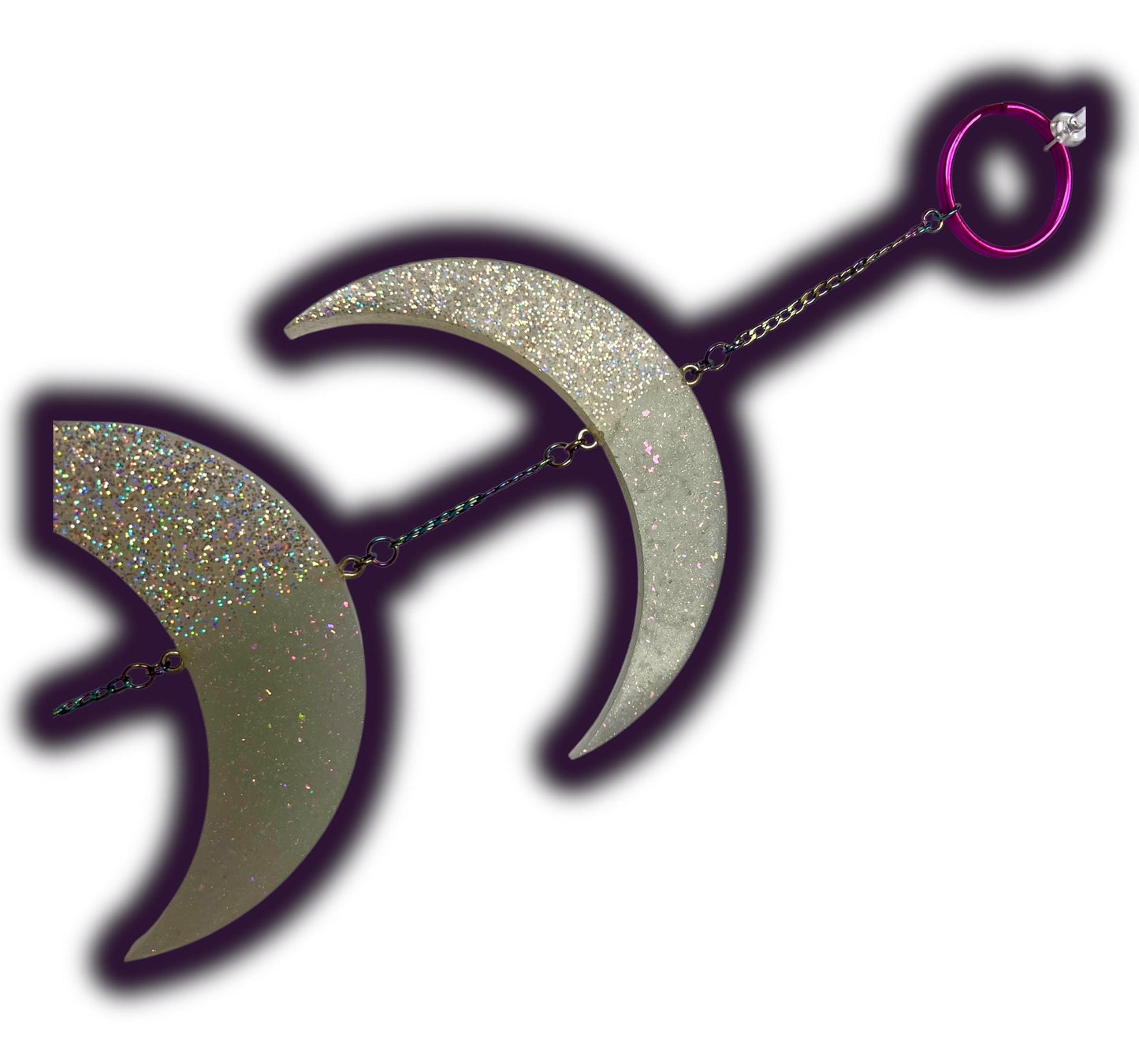 Moon Phase Wall Hanging, Phases of the Moon Decor, Witchy Things, Spiritual Stuff, Galaxy Inspired, Glow-in-the-Dark, Wire Wrapped Crystal