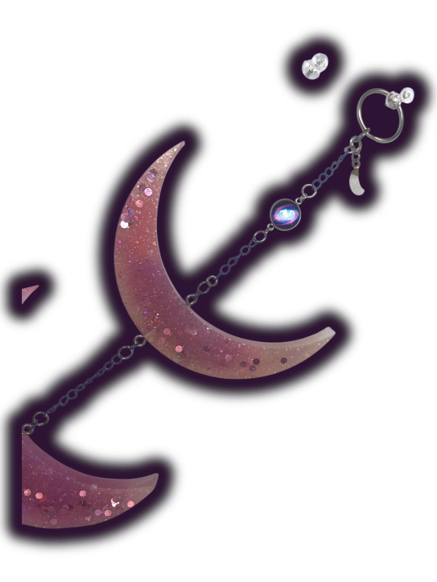 Moon Phase Wall Hanging, Phases of the Moon Decor, Witchy Things, Spiritual Stuff, Galaxy Inspired, Glow-in-the-Dark, Wire Wrapped Crystal