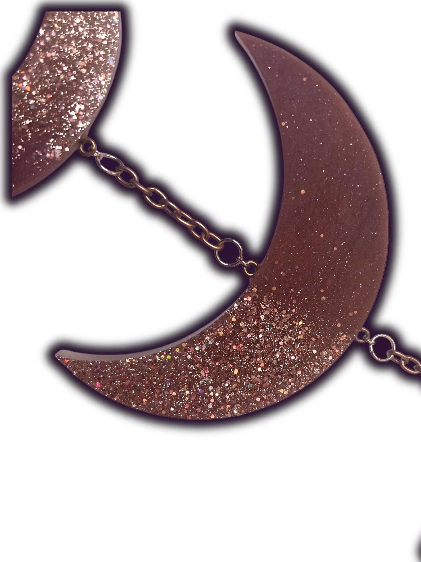 Moon Phase Wall Hanging, Phases of the Moon Decor, Witchy Things, Spiritual Stuff, Galaxy Inspired, Glow-in-the-Dark, Wire Wrapped Crystal