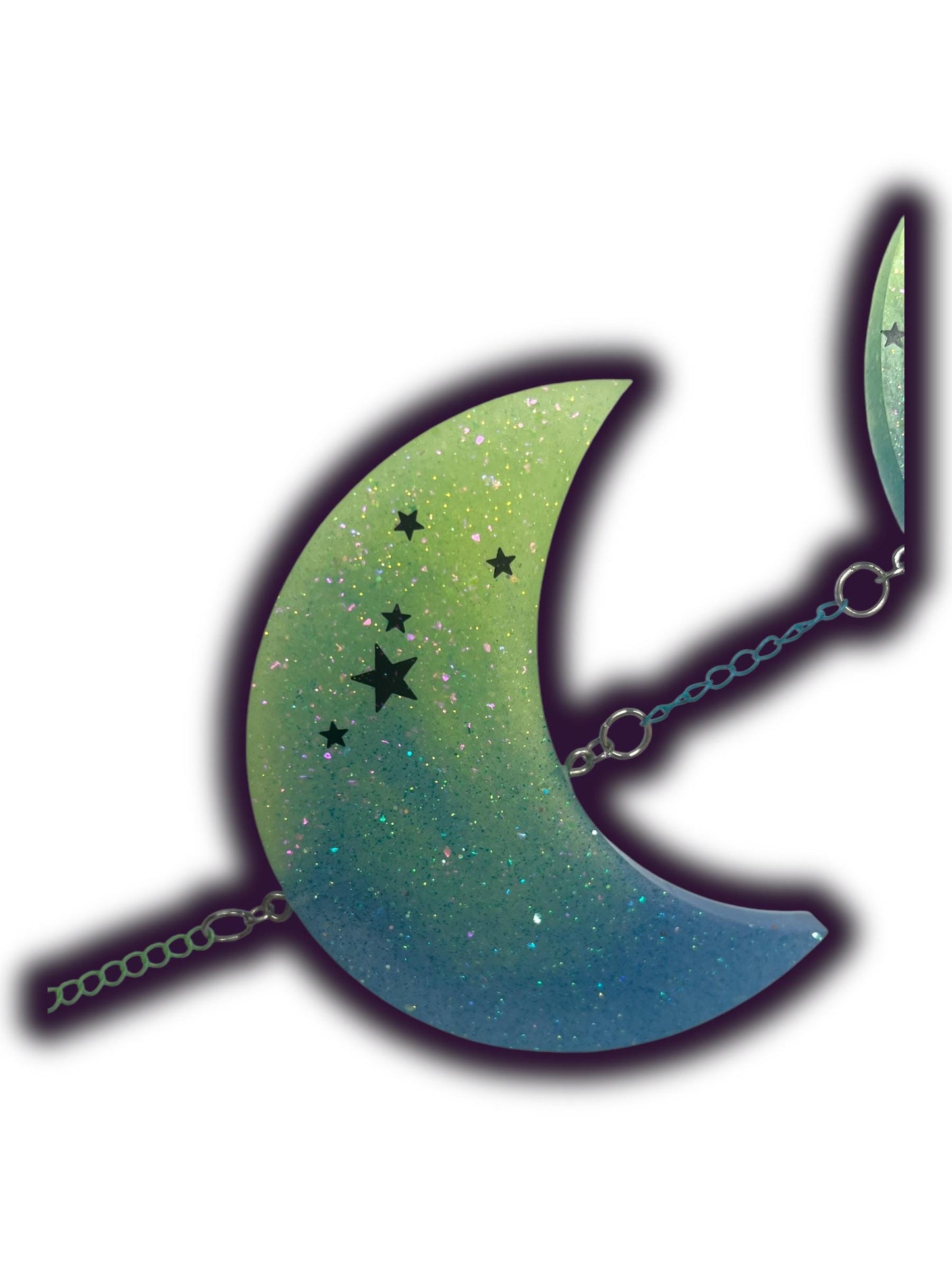 Moon Phase Wall Hanging, Phases of the Moon Decor, Witchy Things, Spiritual Stuff, Galaxy Inspired, Glow-in-the-Dark, Wire Wrapped Crystal