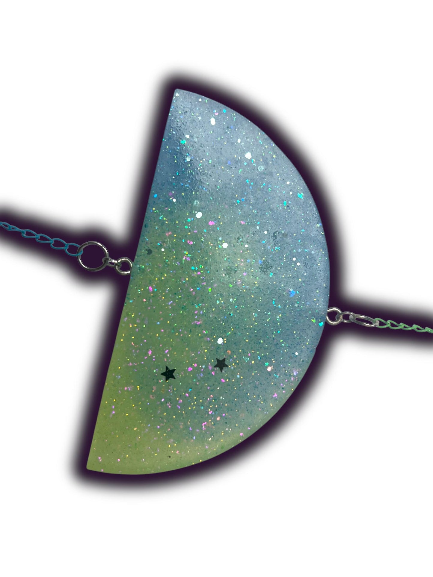 Moon Phase Wall Hanging, Phases of the Moon Decor, Witchy Things, Spiritual Stuff, Galaxy Inspired, Glow-in-the-Dark, Wire Wrapped Crystal