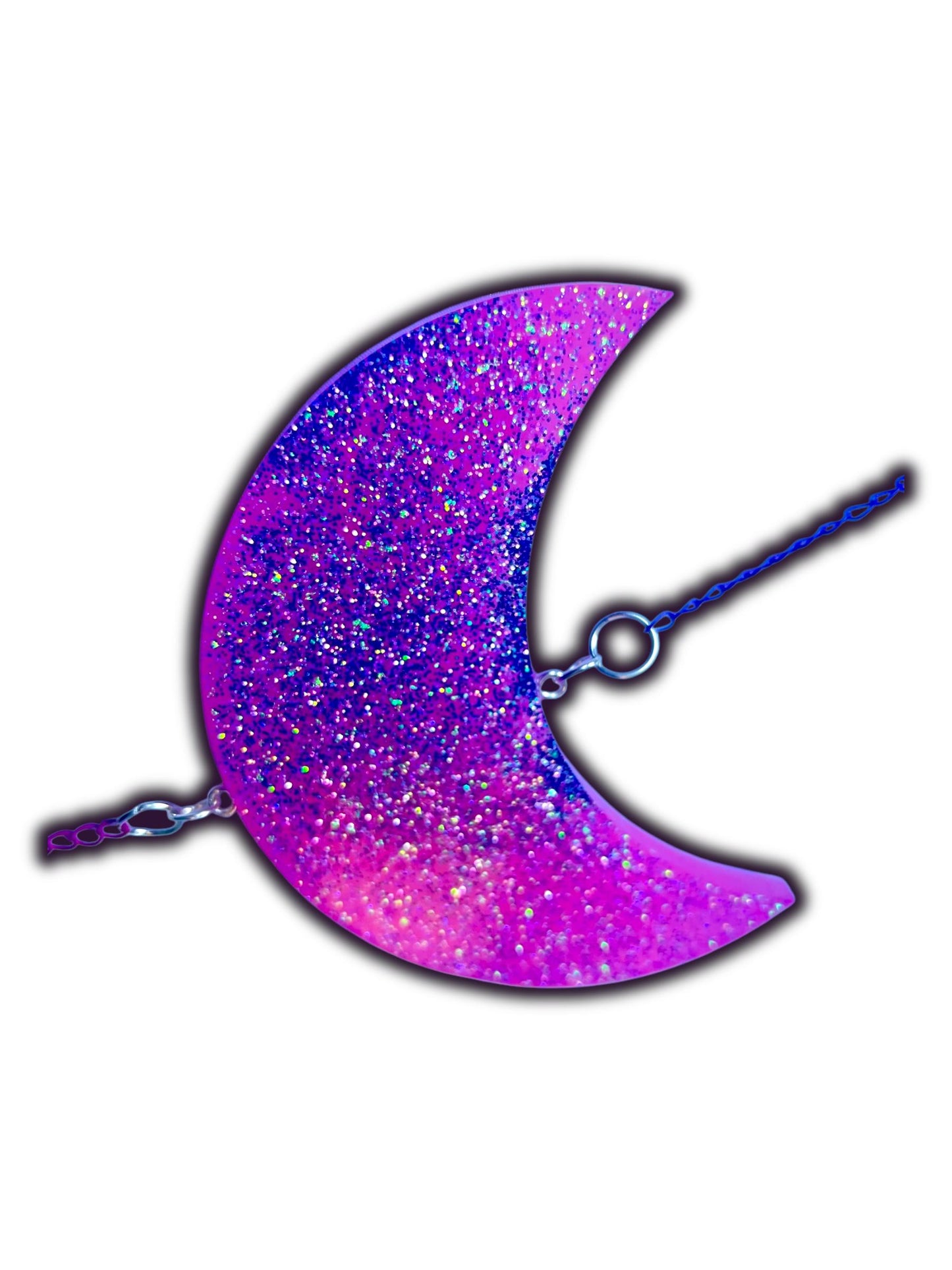 Moon Phase Wall Hanging, Phases of the Moon Decor, Witchy Things, Spiritual Stuff, Galaxy Inspired, Glow-in-the-Dark, Wire Wrapped Crystal