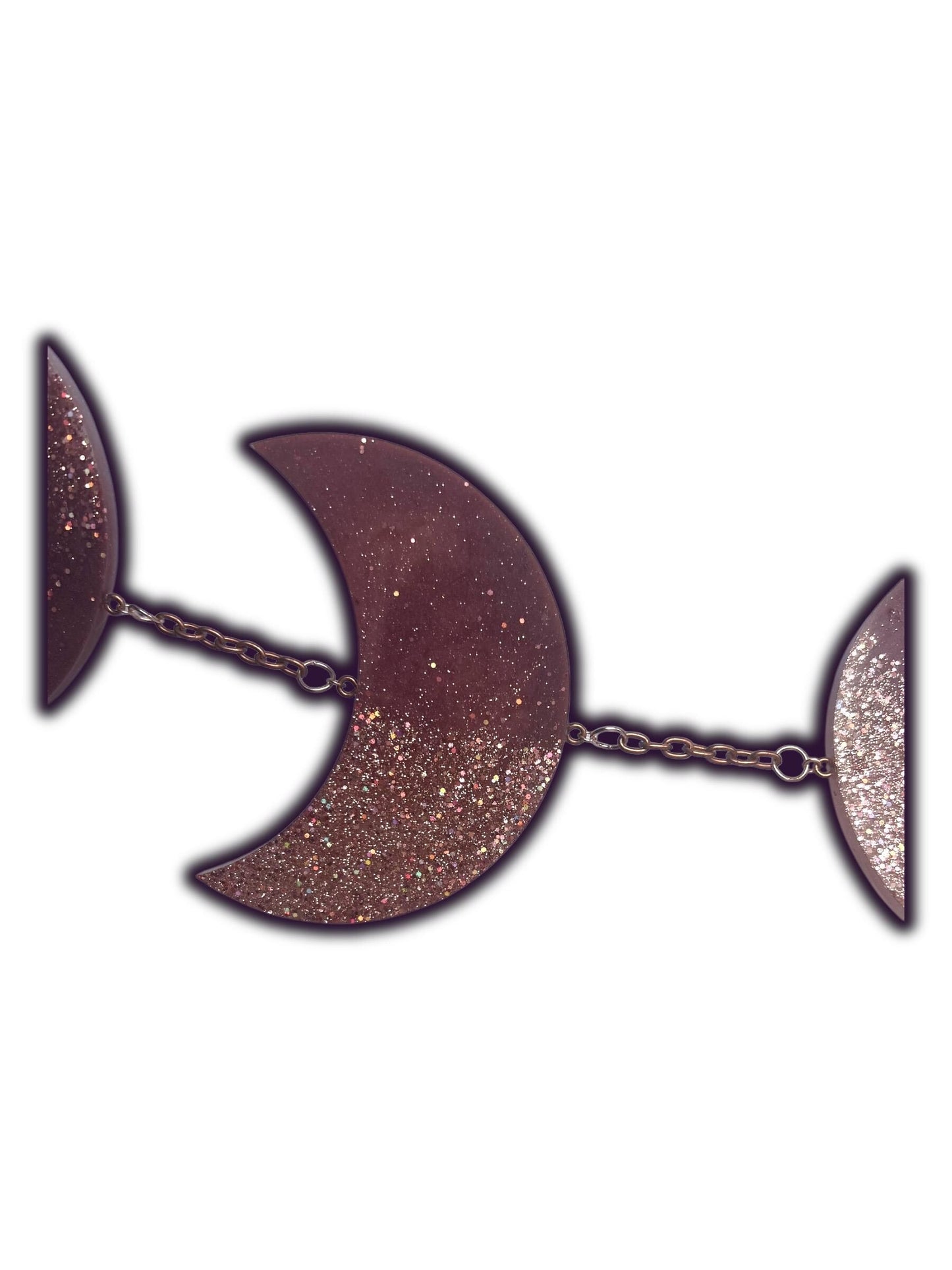 Moon Phase Wall Hanging, Phases of the Moon Decor, Witchy Things, Spiritual Stuff, Galaxy Inspired, Glow-in-the-Dark, Wire Wrapped Crystal