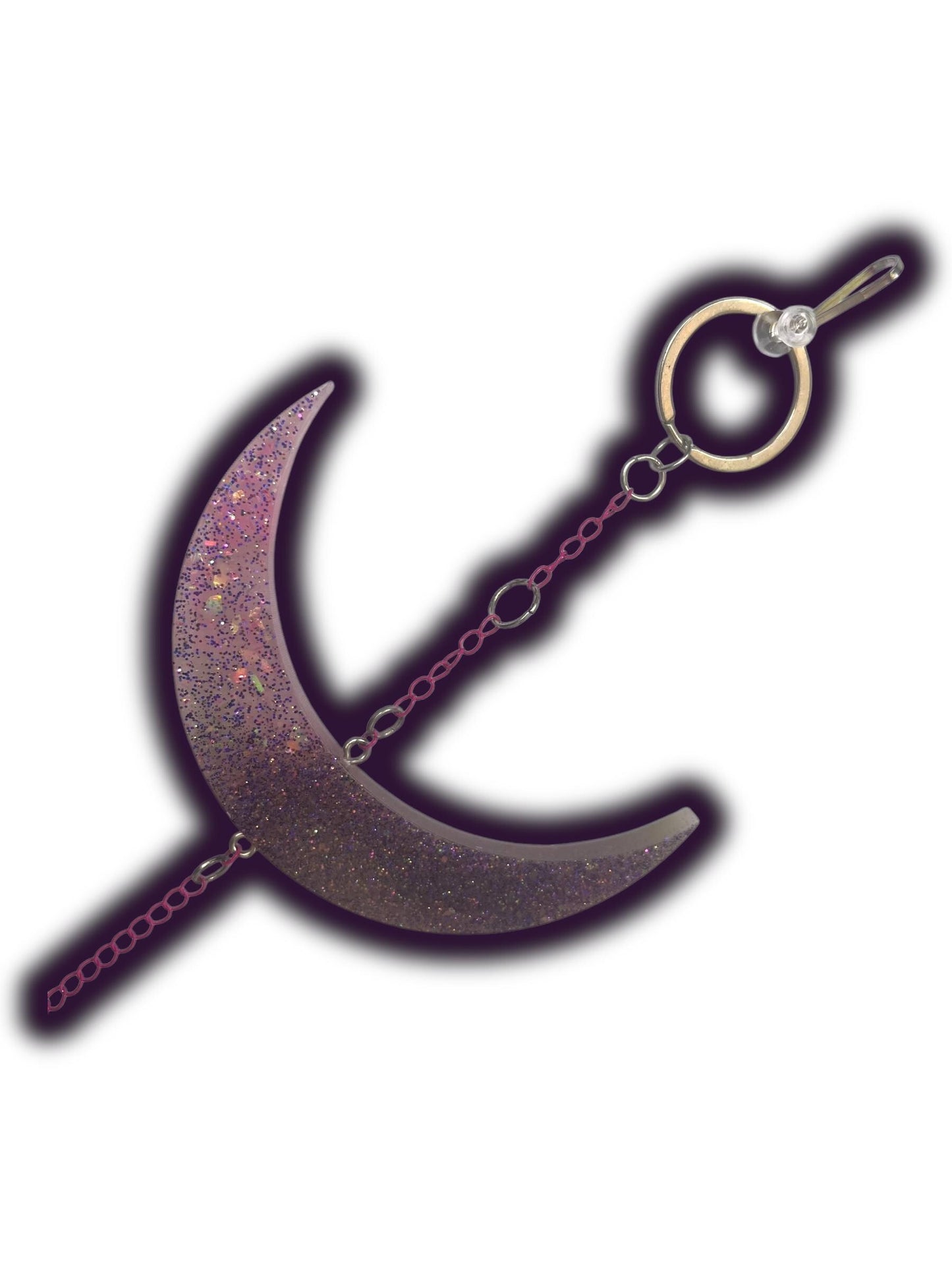 Moon Phase Wall Hanging, Phases of the Moon Decor, Witchy Things, Spiritual Stuff, Galaxy Inspired, Glow-in-the-Dark, Wire Wrapped Crystal