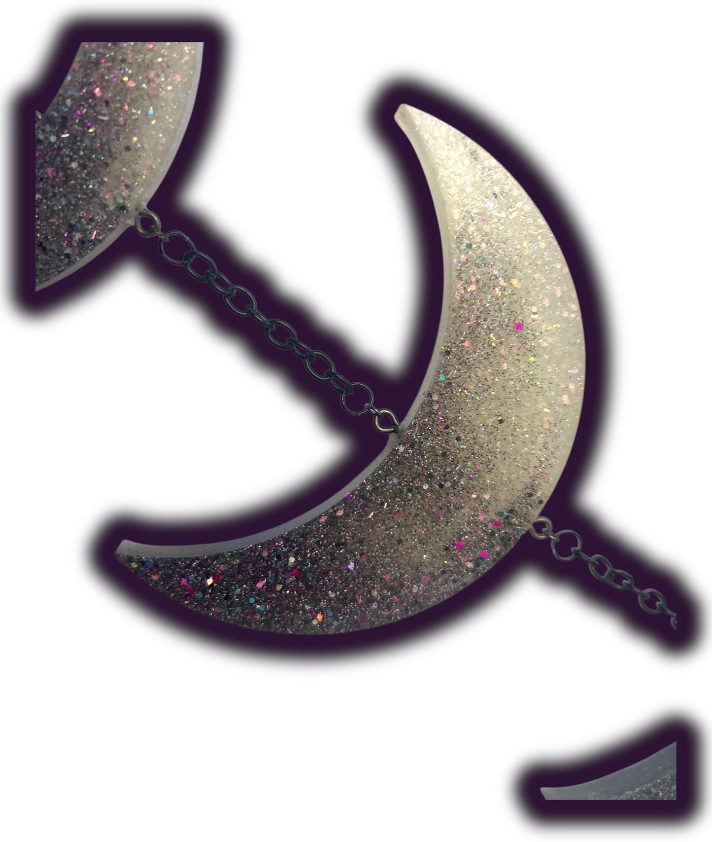 Moon Phase Wall Hanging, Phases of the Moon Decor, Witchy Things, Spiritual Stuff, Galaxy Inspired, Glow-in-the-Dark, Wire Wrapped Crystal