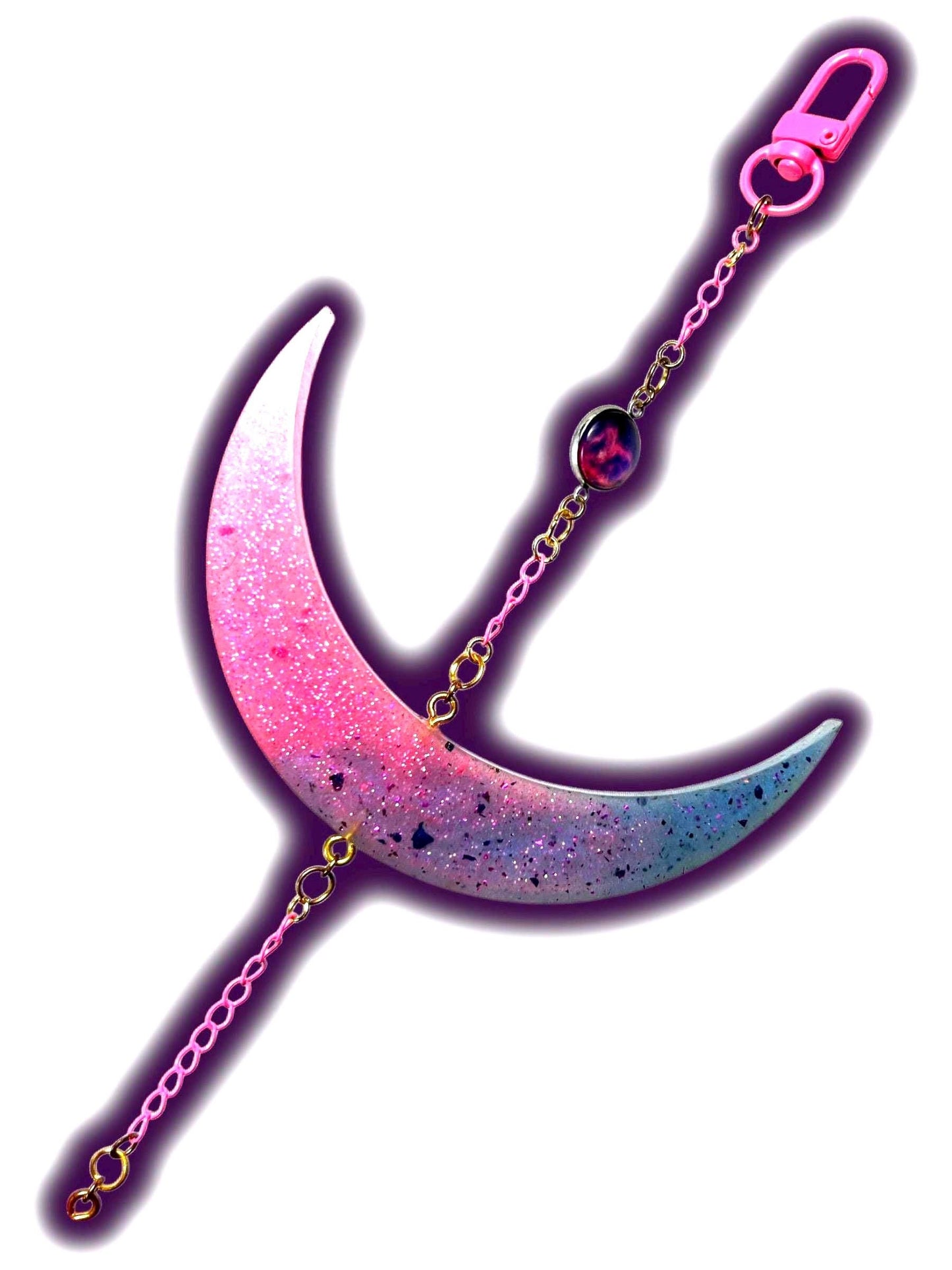 Moon Phase Wall Hanging, Phases of the Moon Decor, Witchy Things, Spiritual Stuff, Galaxy Inspired, Glow-in-the-Dark, Wire Wrapped Crystal