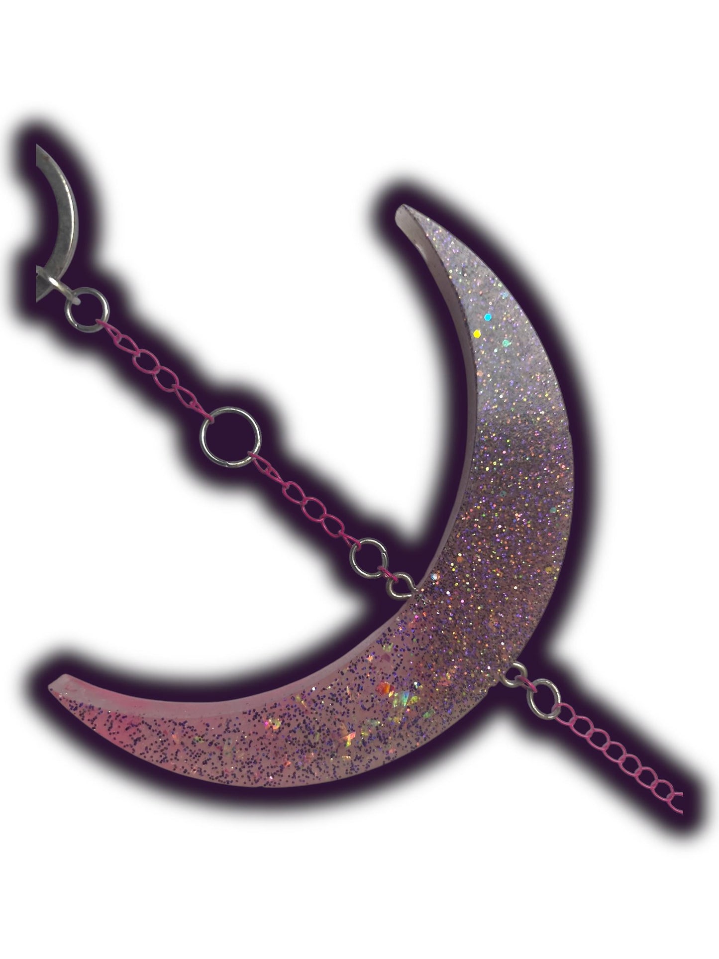 Moon Phase Wall Hanging, Phases of the Moon Decor, Witchy Things, Spiritual Stuff, Galaxy Inspired, Glow-in-the-Dark, Wire Wrapped Crystal