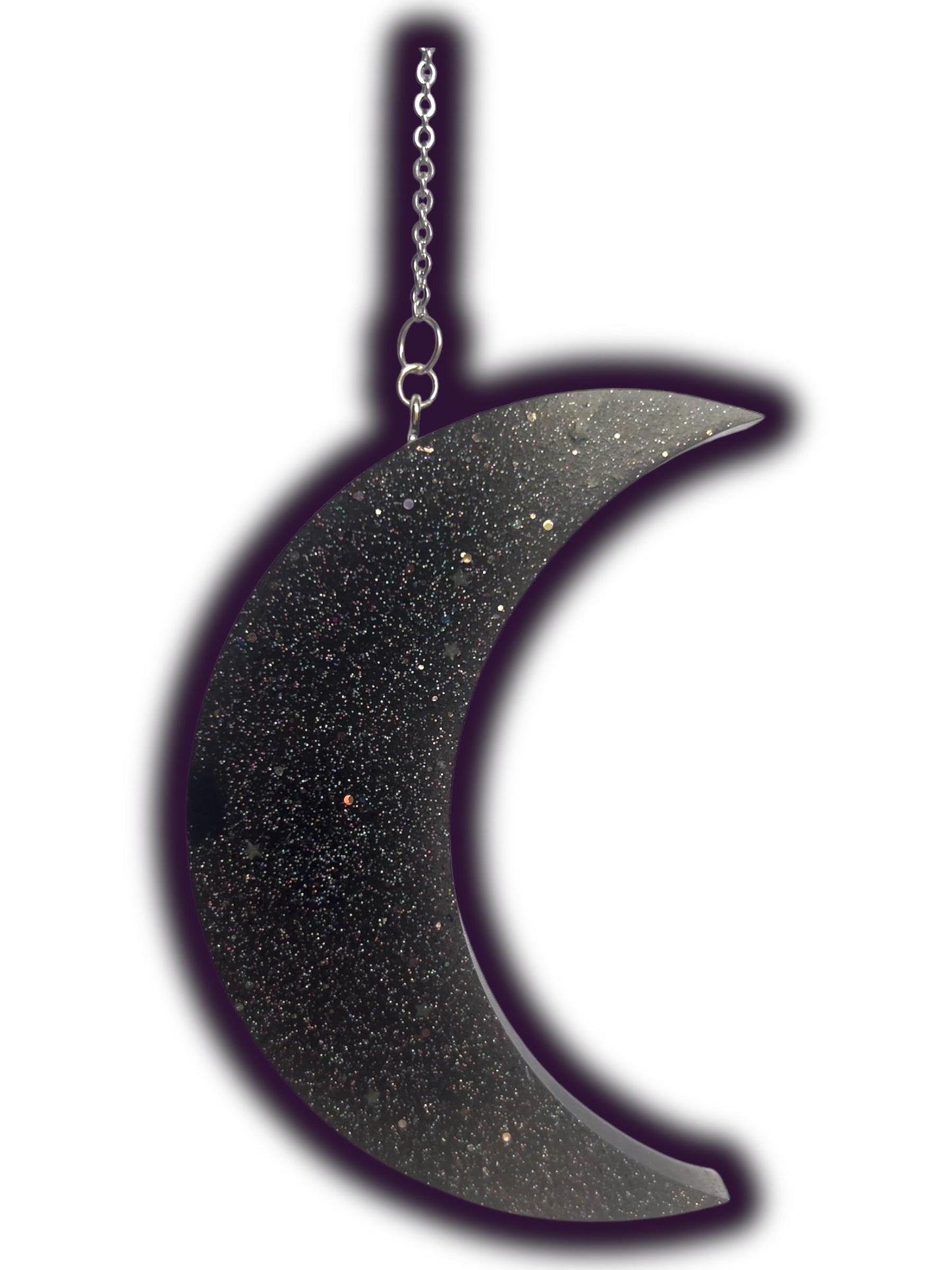 Moon Phase Wall Hanging, Phases of the Moon Decor, Witchy Things, Spiritual Stuff, Galaxy Inspired, Glow-in-the-Dark, Wire Wrapped Crystal