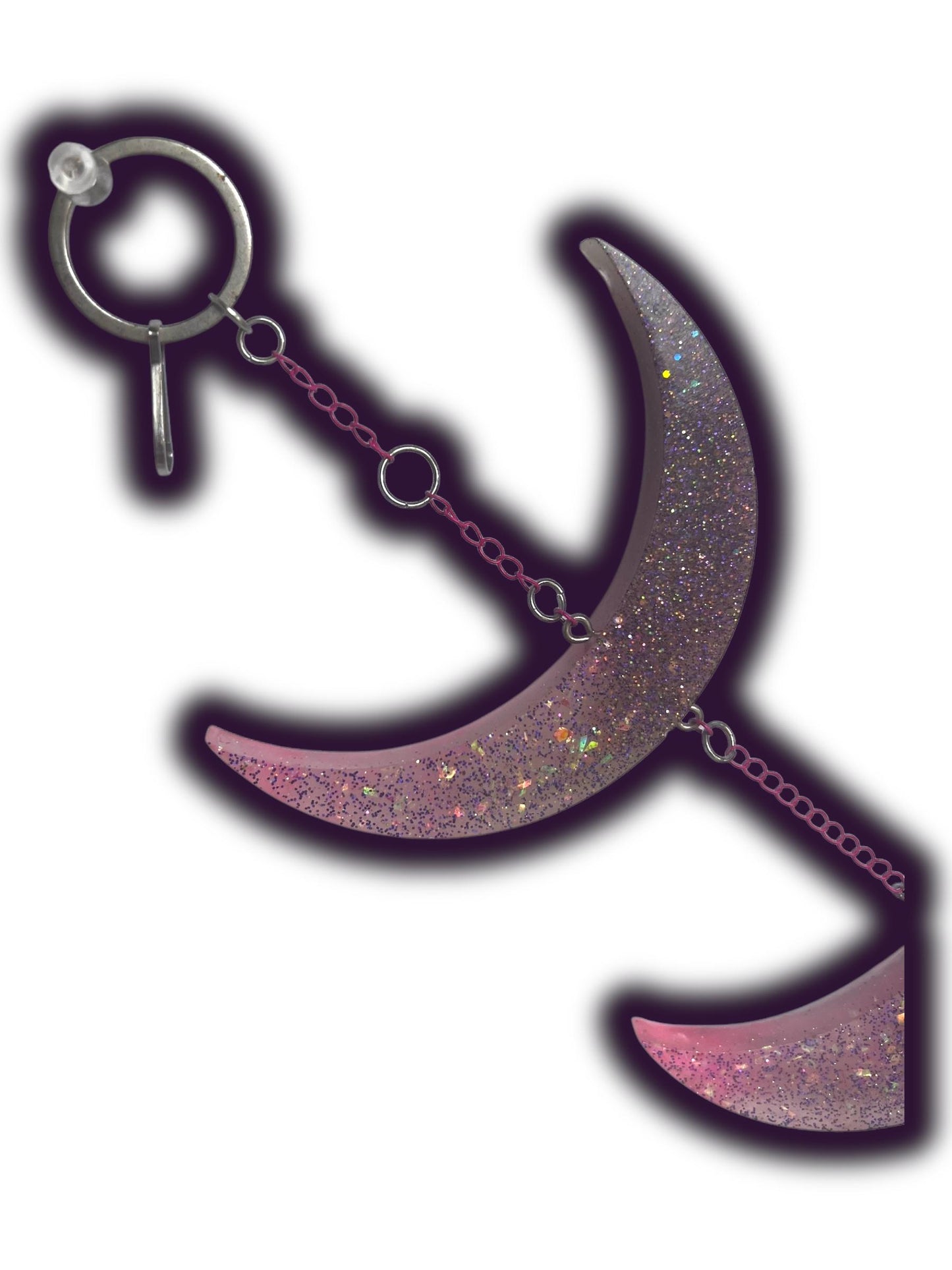Moon Phase Wall Hanging, Phases of the Moon Decor, Witchy Things, Spiritual Stuff, Galaxy Inspired, Glow-in-the-Dark, Wire Wrapped Crystal