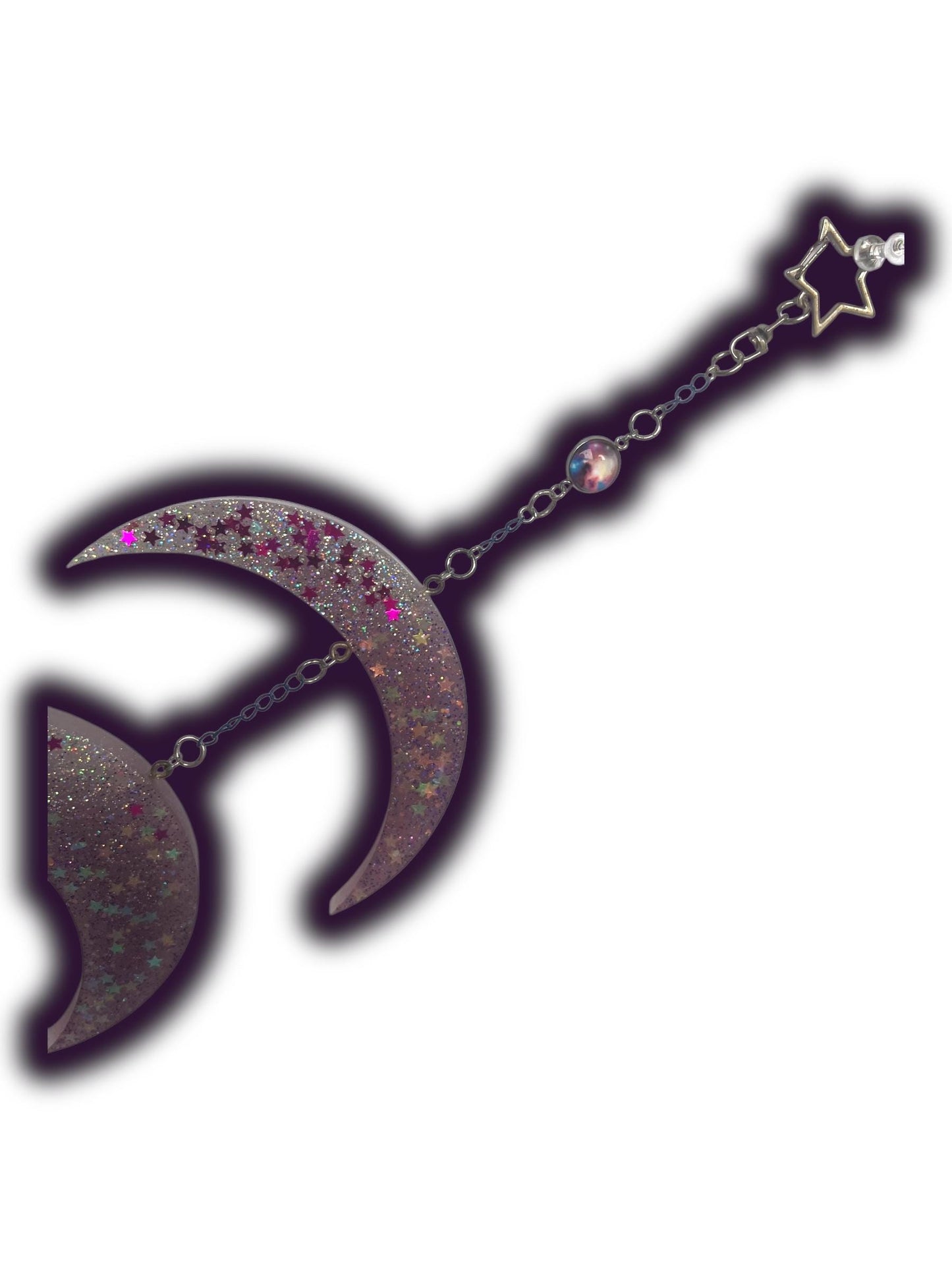 Moon Phase Wall Hanging, Phases of the Moon Decor, Witchy Things, Spiritual Stuff, Galaxy Inspired, Glow-in-the-Dark, Wire Wrapped Crystal