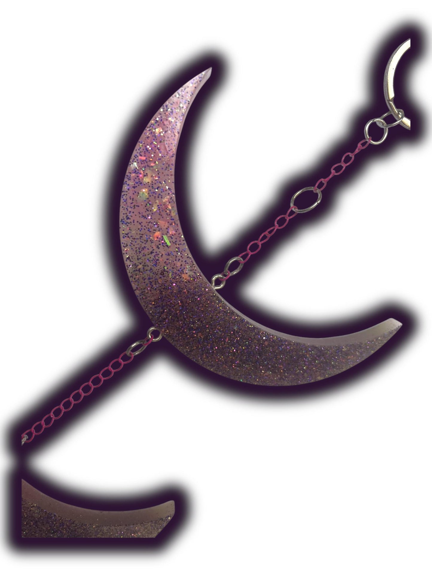 Moon Phase Wall Hanging, Phases of the Moon Decor, Witchy Things, Spiritual Stuff, Galaxy Inspired, Glow-in-the-Dark, Wire Wrapped Crystal