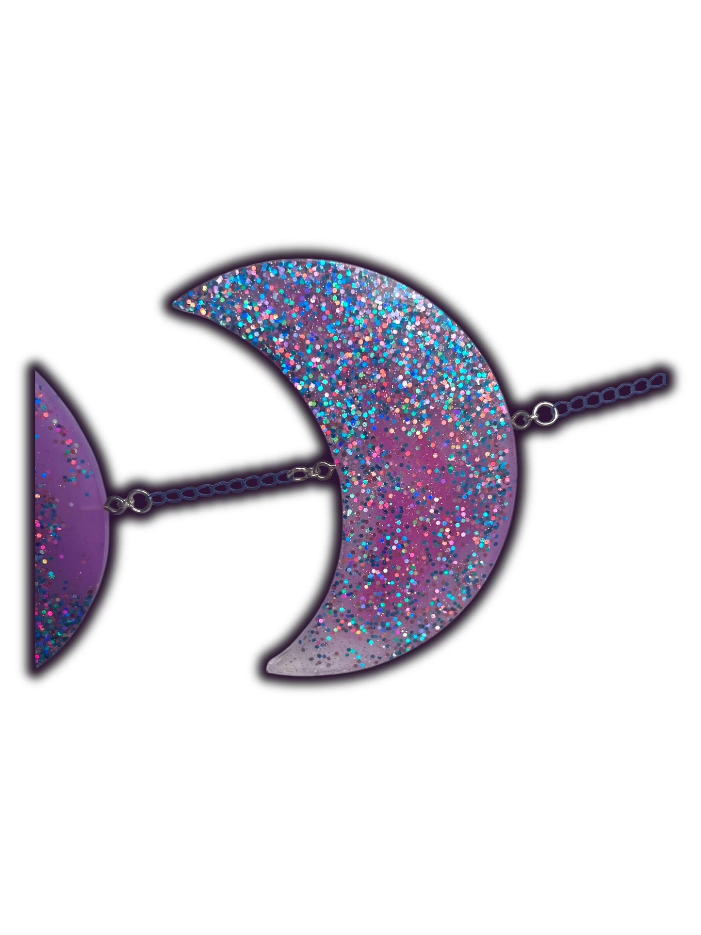 Moon Phase Wall Hanging, Phases of the Moon Decor, Witchy Things, Spiritual Stuff, Galaxy Inspired, Glow-in-the-Dark, Wire Wrapped Crystal