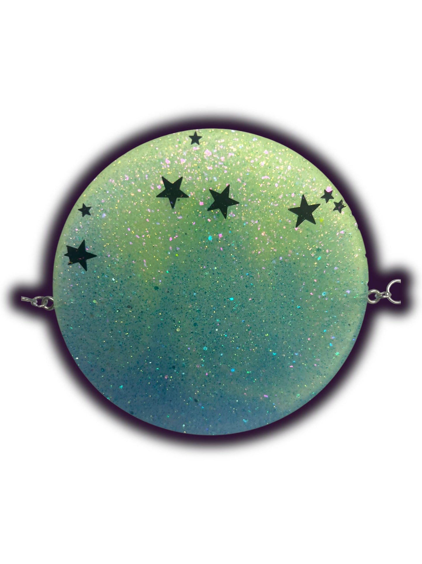Moon Phase Wall Hanging, Phases of the Moon Decor, Witchy Things, Spiritual Stuff, Galaxy Inspired, Glow-in-the-Dark, Wire Wrapped Crystal