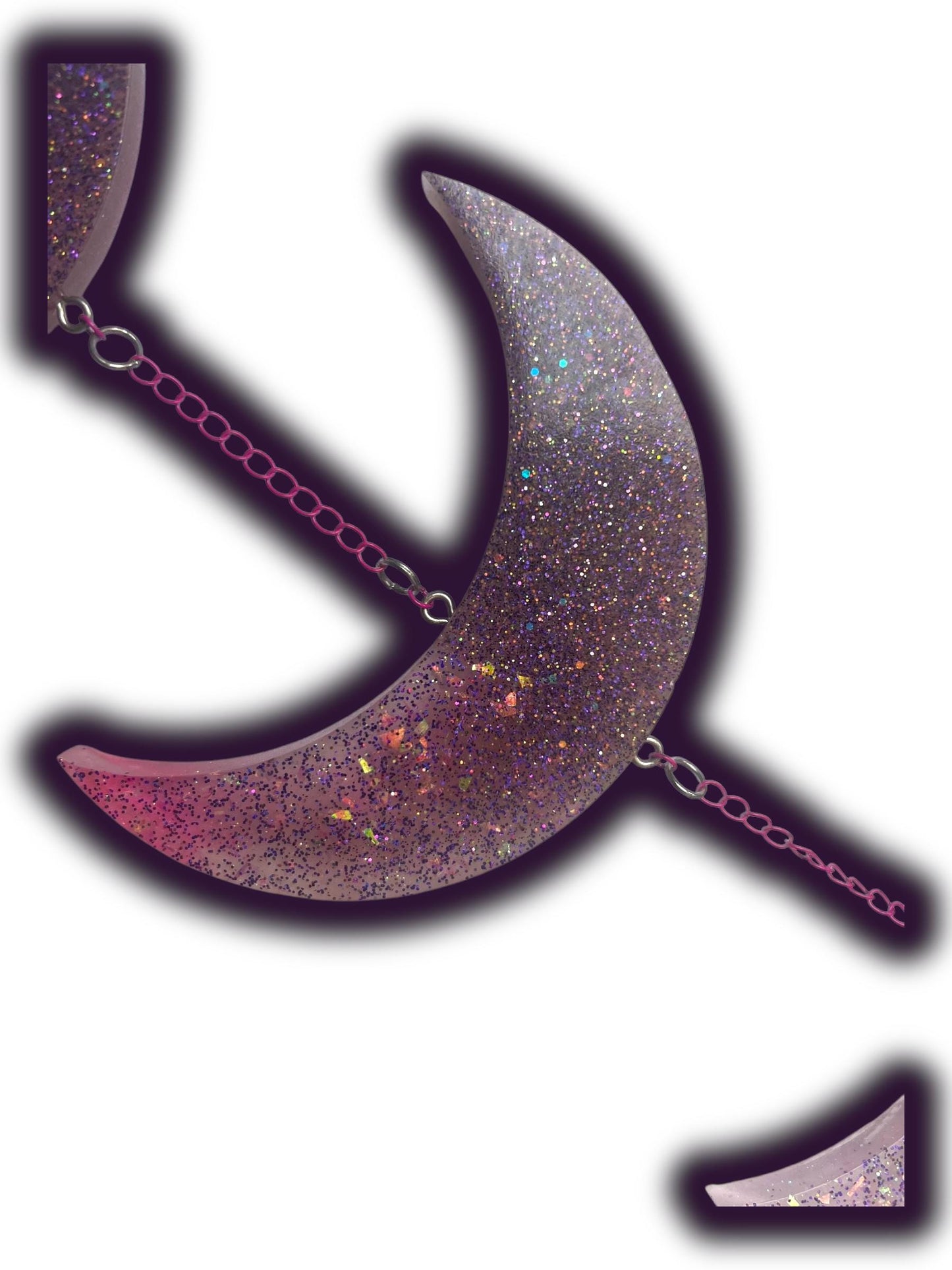 Moon Phase Wall Hanging, Phases of the Moon Decor, Witchy Things, Spiritual Stuff, Galaxy Inspired, Glow-in-the-Dark, Wire Wrapped Crystal