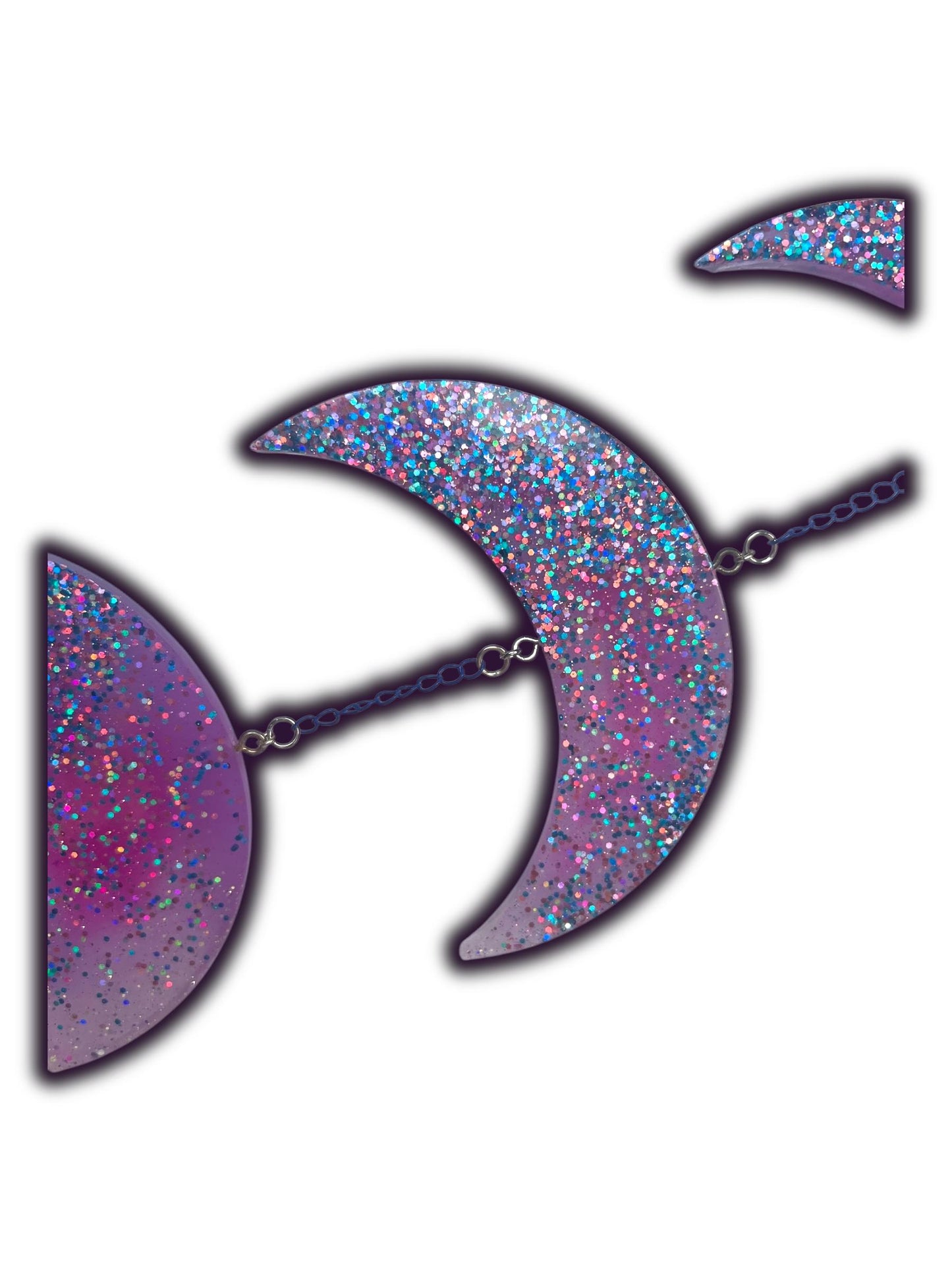 Moon Phase Wall Hanging, Phases of the Moon Decor, Witchy Things, Spiritual Stuff, Galaxy Inspired, Glow-in-the-Dark, Wire Wrapped Crystal