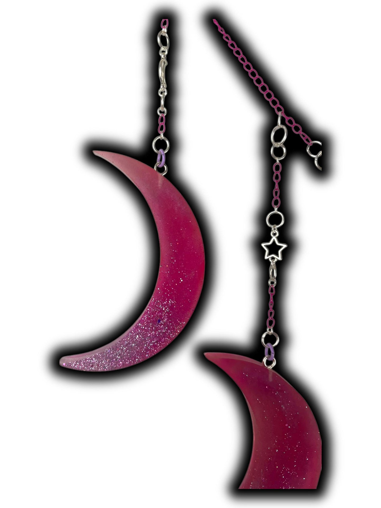 Moon Phase Wall Hanging, Phases of the Moon Decor, Witchy Things, Spiritual Stuff, Galaxy Inspired, Glow-in-the-Dark, Wire Wrapped Crystal