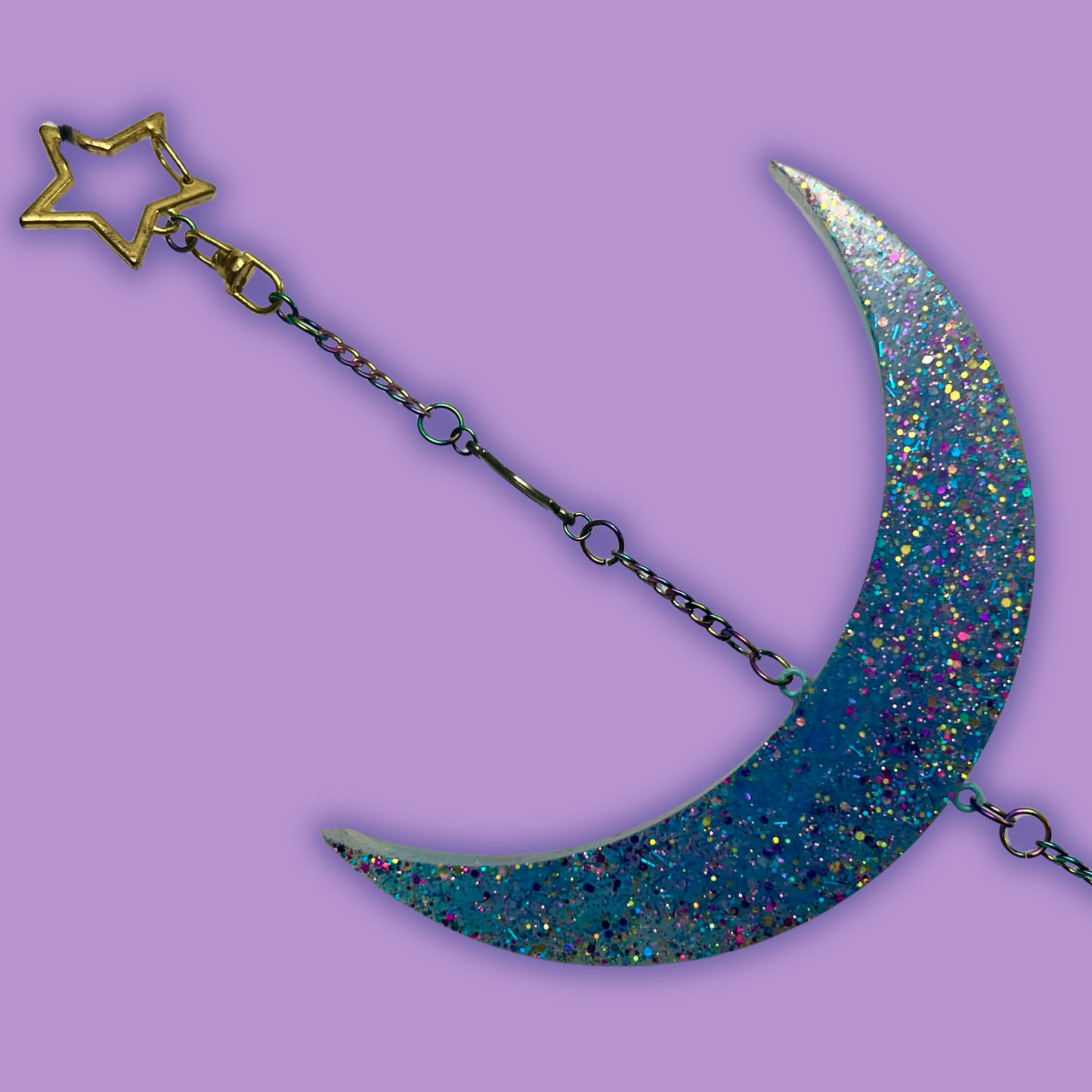Moon Phase Wall Hanging, Phases of the Moon Decor, Witchy Things, Spiritual Stuff, Galaxy Inspired, Glow-in-the-Dark, Wire Wrapped Crystal