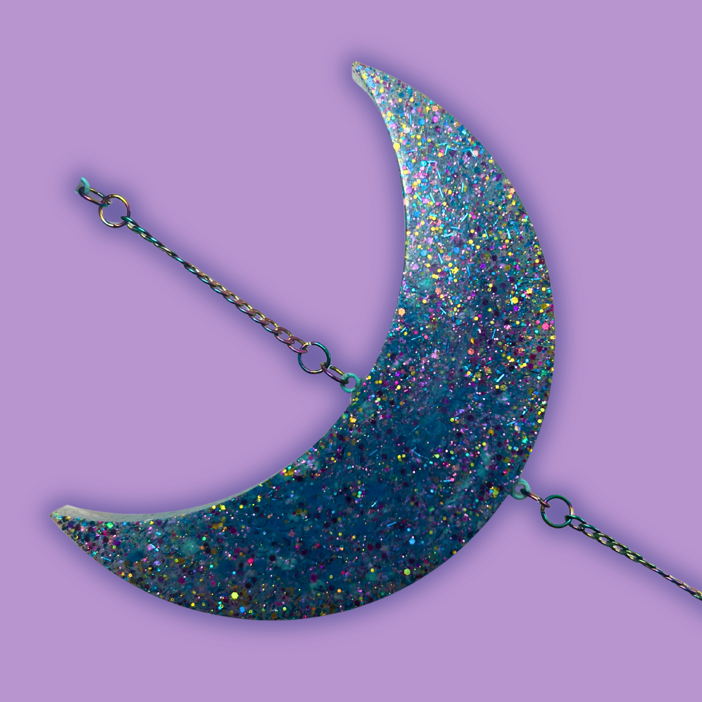 Moon Phase Wall Hanging, Phases of the Moon Decor, Witchy Things, Spiritual Stuff, Galaxy Inspired, Glow-in-the-Dark, Wire Wrapped Crystal