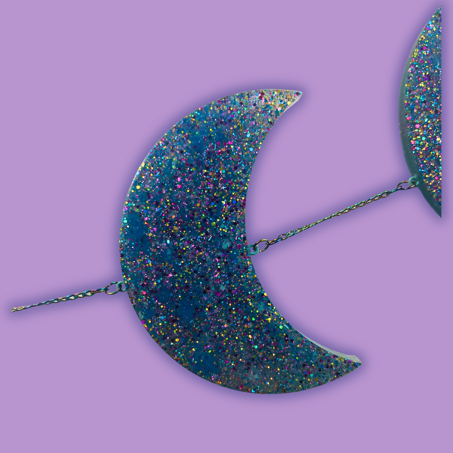 Moon Phase Wall Hanging, Phases of the Moon Decor, Witchy Things, Spiritual Stuff, Galaxy Inspired, Glow-in-the-Dark, Wire Wrapped Crystal